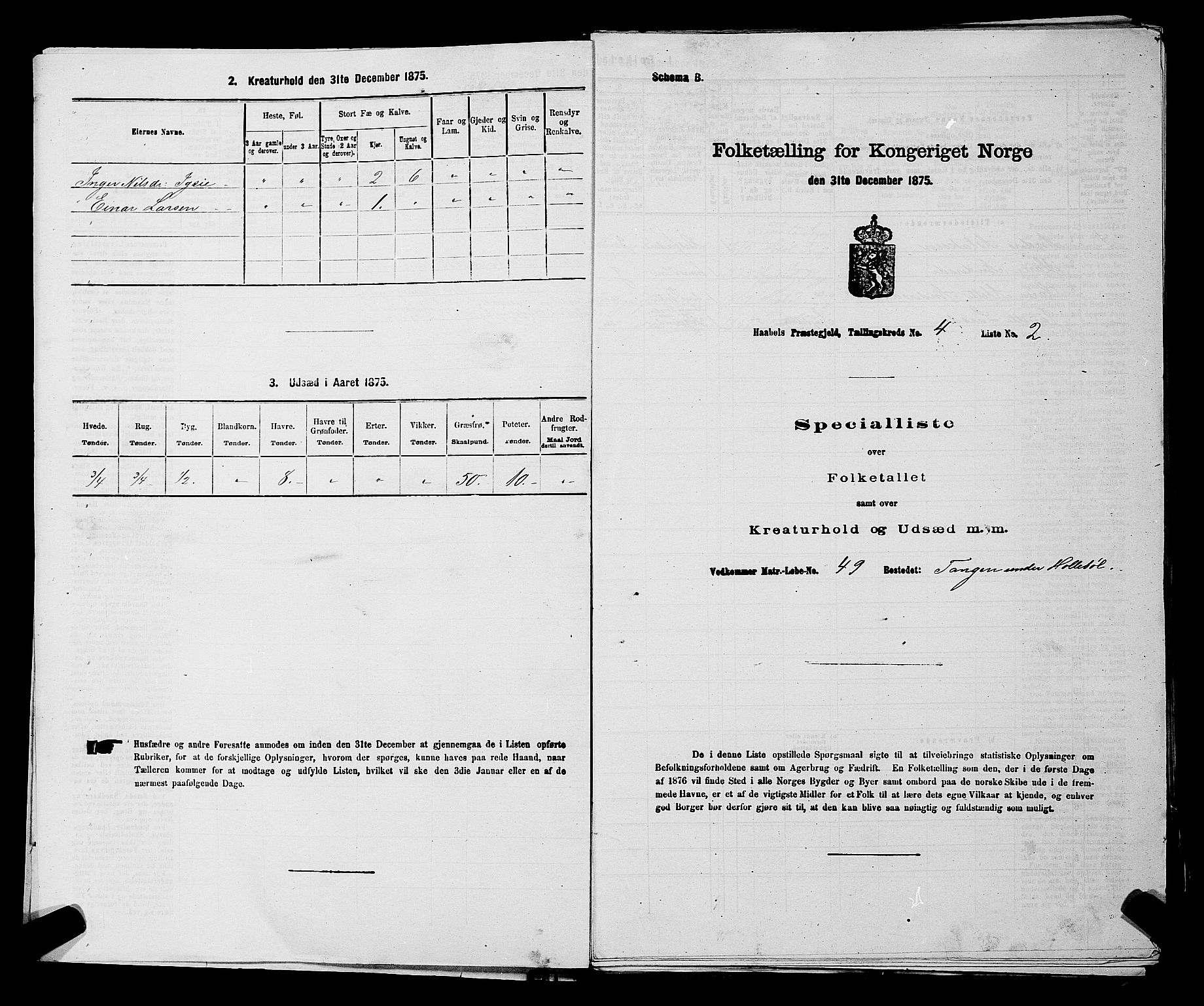 RA, 1875 census for 0138P Hobøl, 1875, p. 571