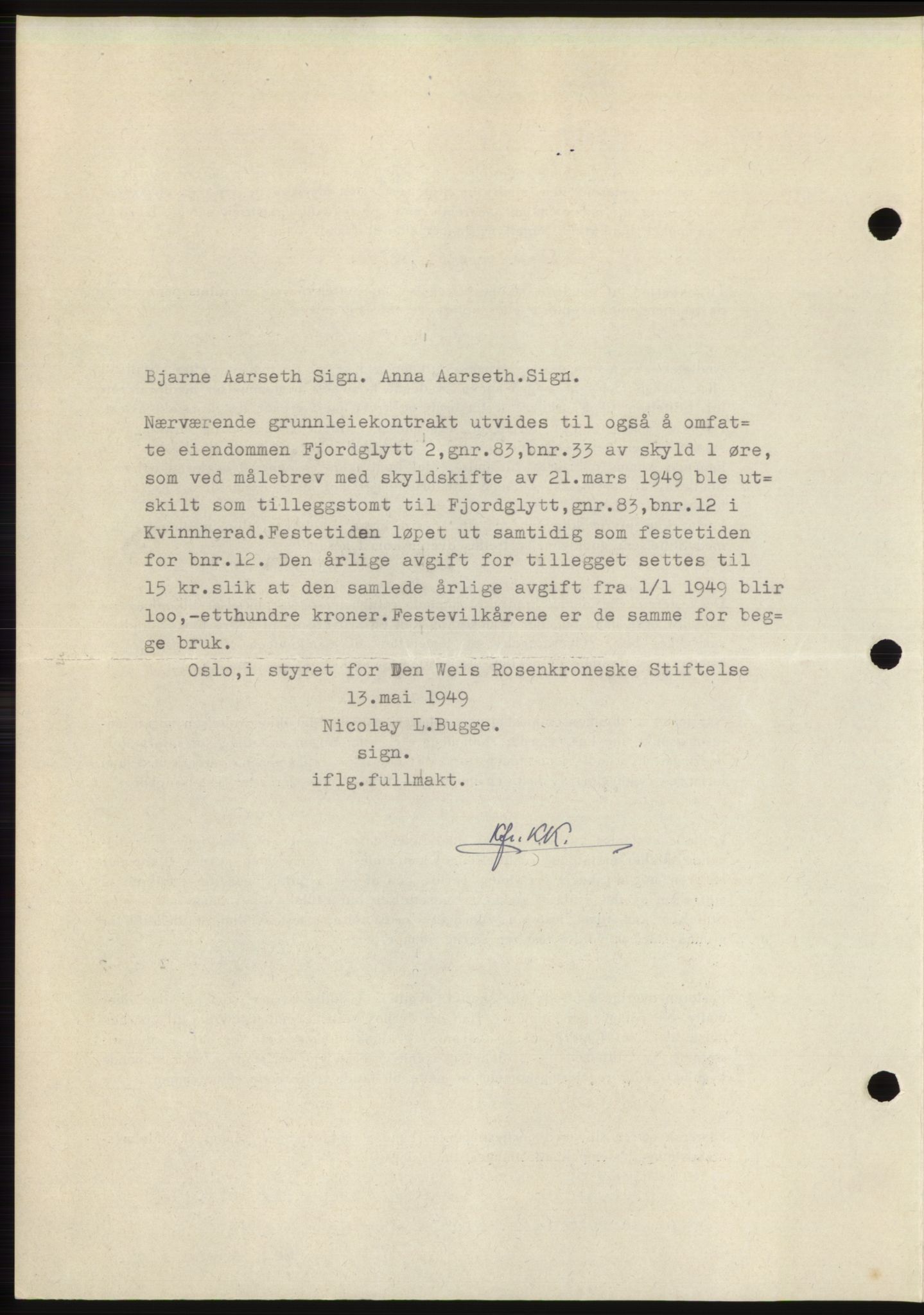 Sunnhordland sorenskrivar, AV/SAB-A-2401: Mortgage book no. B75-79, 1948-1950, Diary no: : 1368/1949