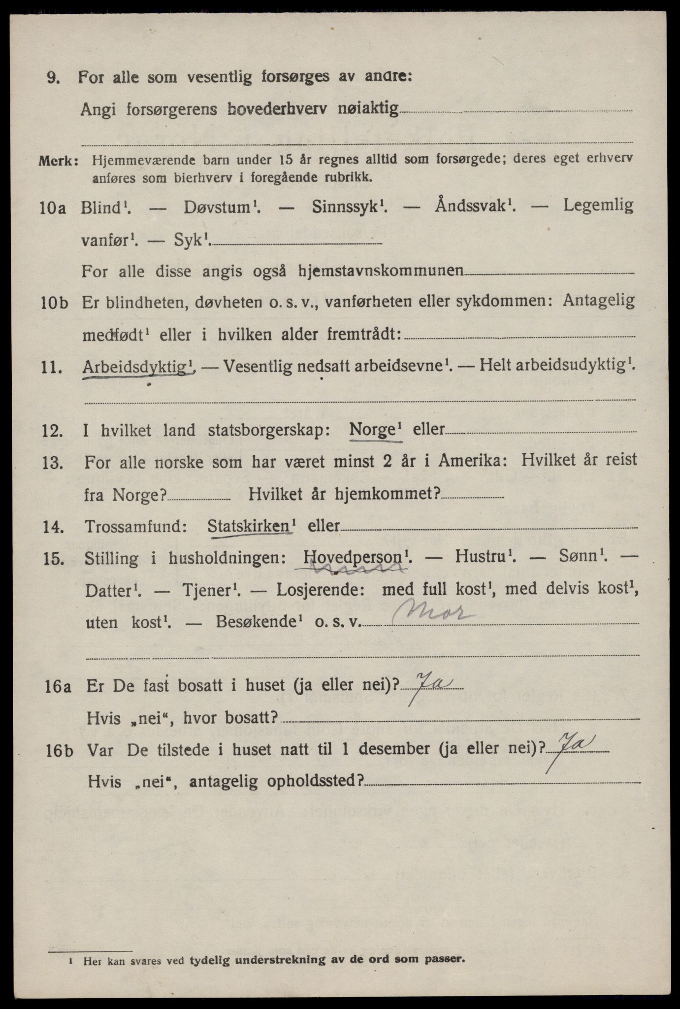 SAST, 1920 census for Finnøy, 1920, p. 1295