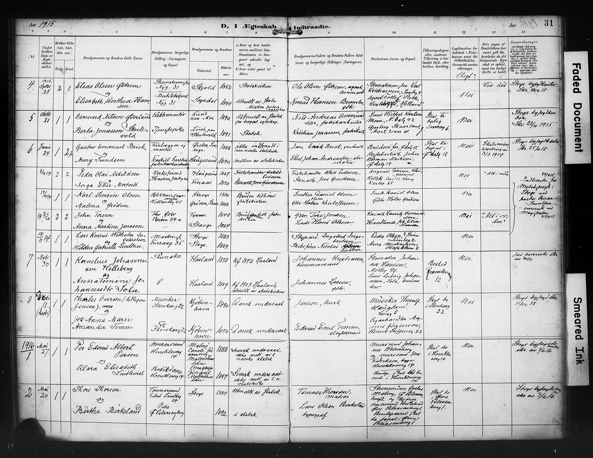 St. Petri sokneprestkontor, AV/SAST-A-101813/001/30/30BA/L0020: Parish register (official) no. A 18, 1893-1928, p. 31