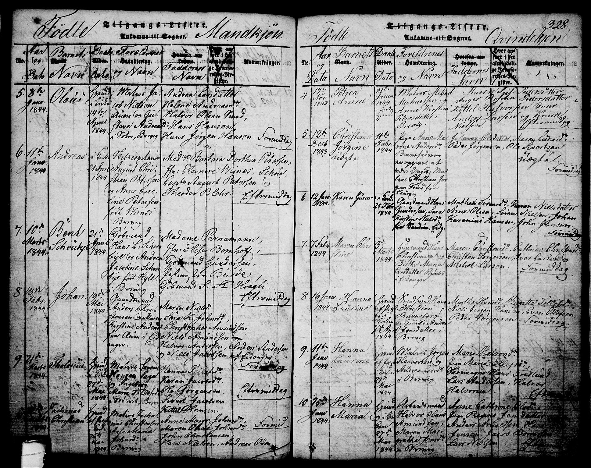 Brevik kirkebøker, SAKO/A-255/G/Ga/L0001: Parish register (copy) no. 1, 1814-1845, p. 328