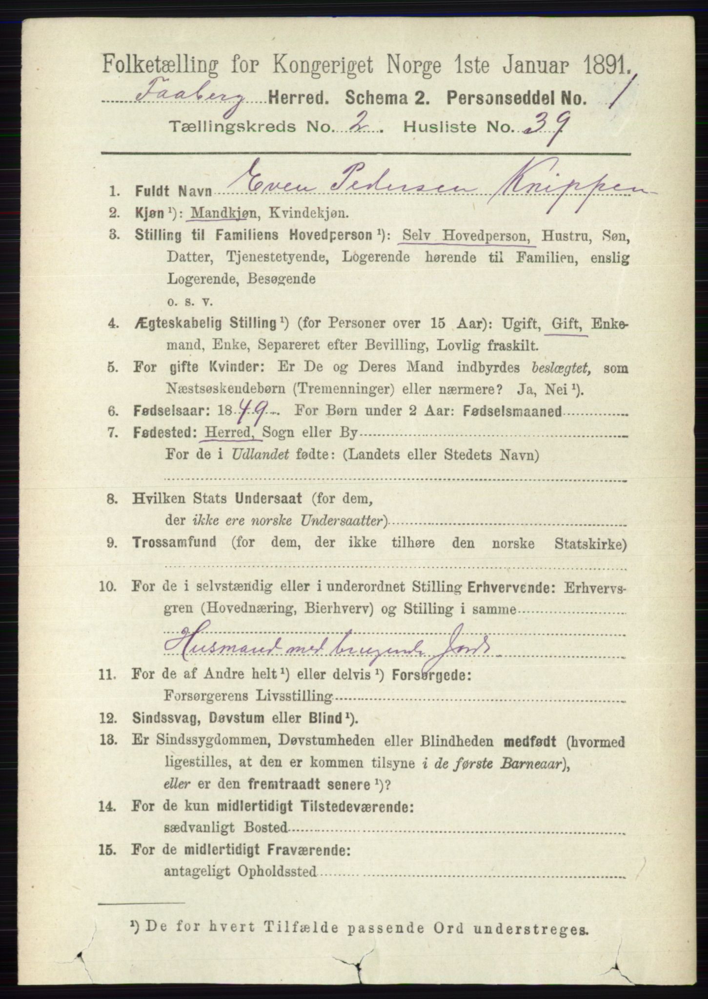 RA, 1891 census for 0524 Fåberg, 1891, p. 793