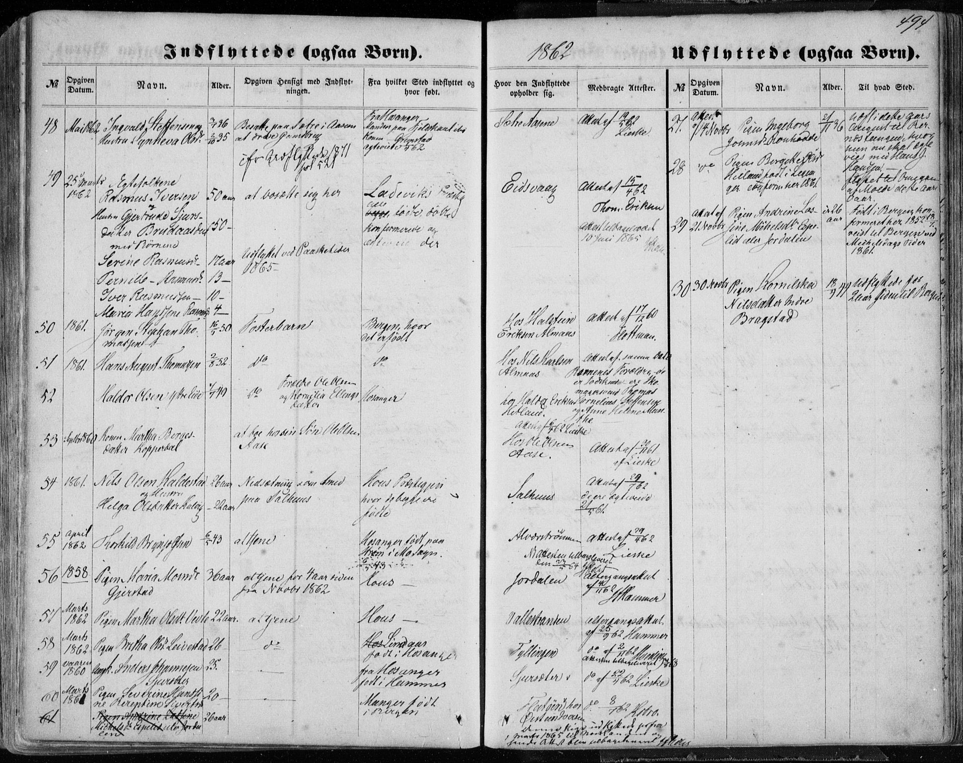 Hamre sokneprestembete, SAB/A-75501/H/Ha/Haa/Haaa/L0014: Parish register (official) no. A 14, 1858-1872, p. 494