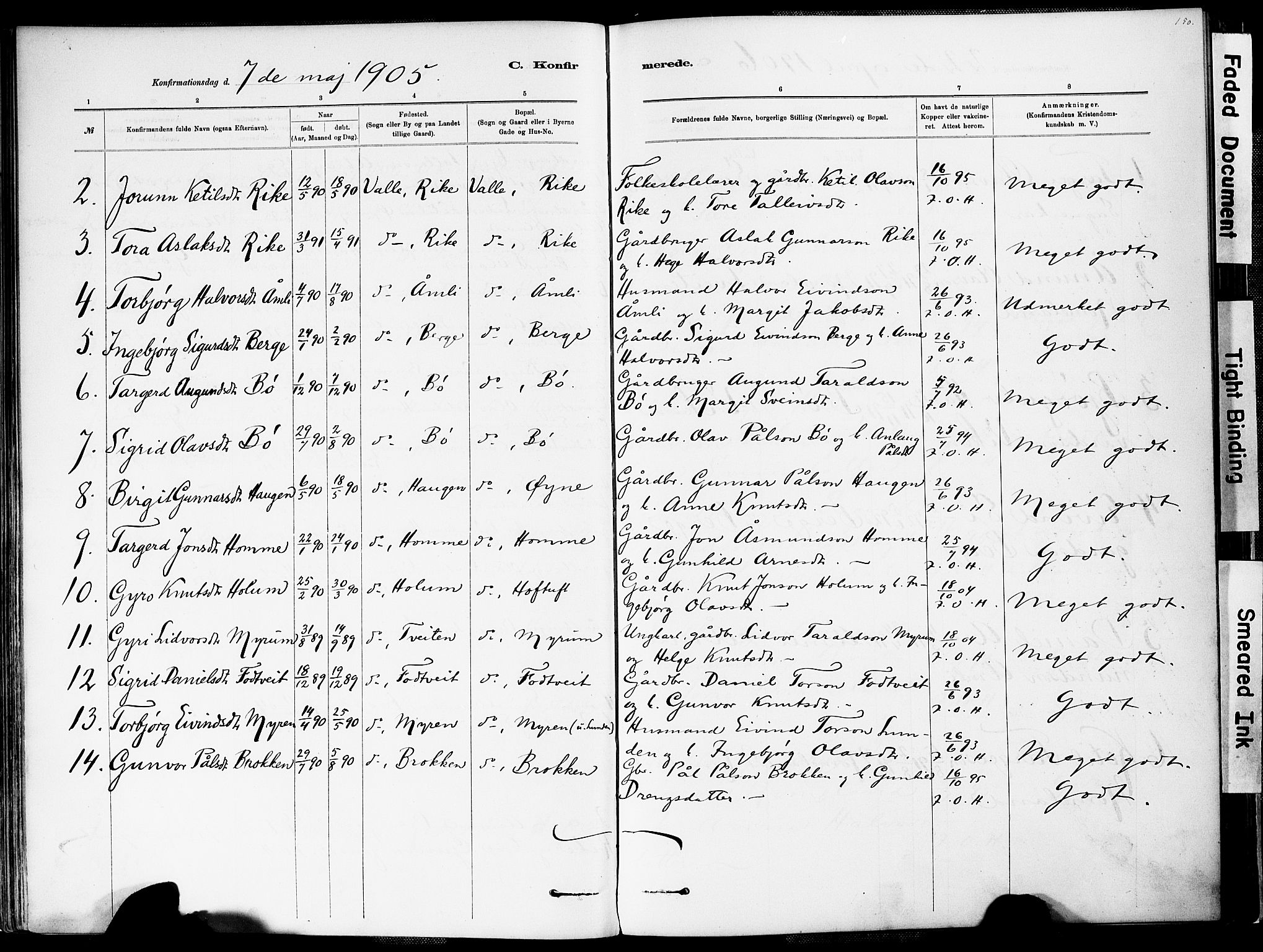 Valle sokneprestkontor, AV/SAK-1111-0044/F/Fa/Fac/L0009: Parish register (official) no. A 9, 1882-1913, p. 150