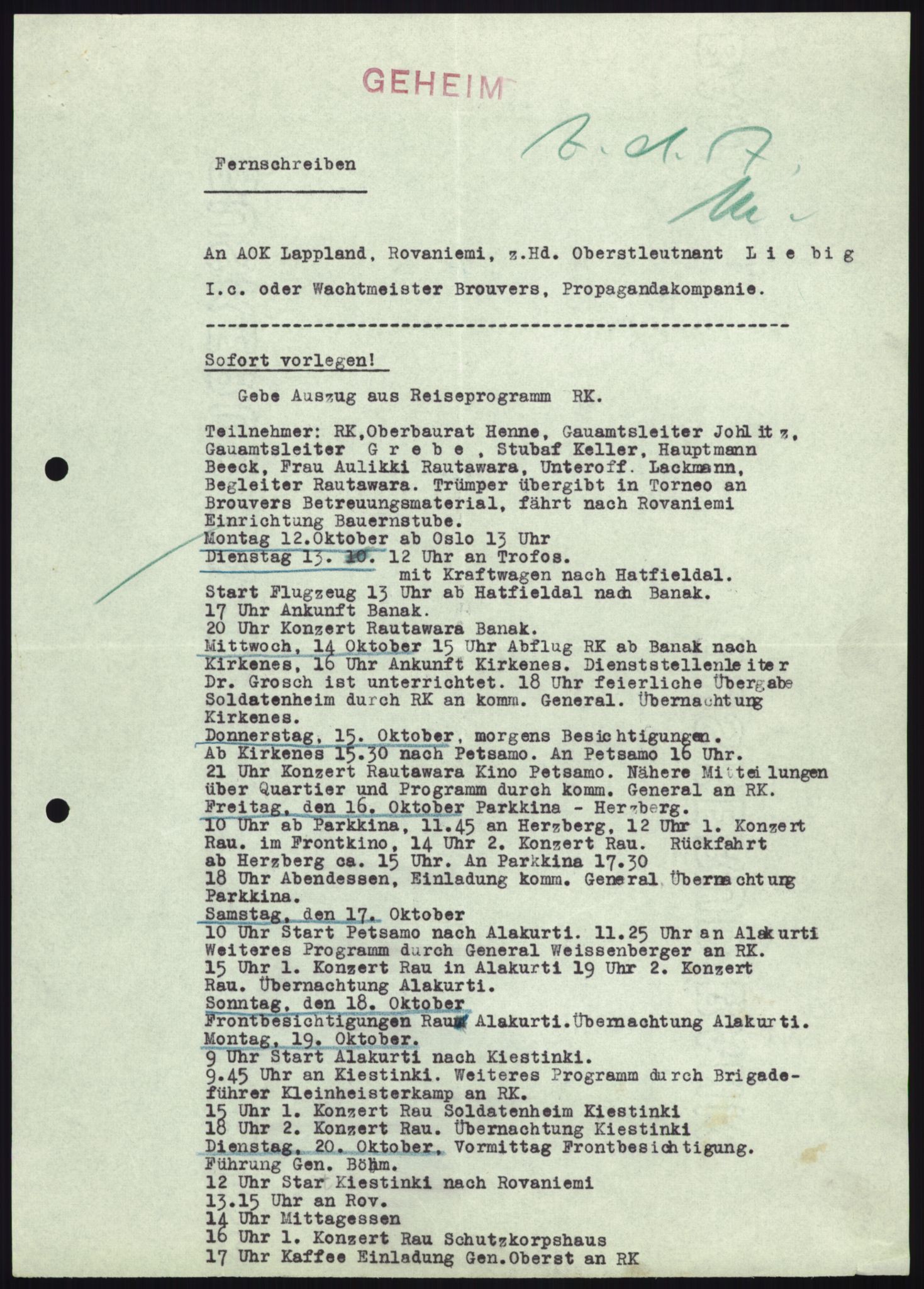 Forsvarets Overkommando. 2 kontor. Arkiv 11.4. Spredte tyske arkivsaker, AV/RA-RAFA-7031/D/Dar/Darb/L0010: Reichskommissariat - Hauptabteilung Volksaufklärung und Propaganda, 1940-1943, p. 733