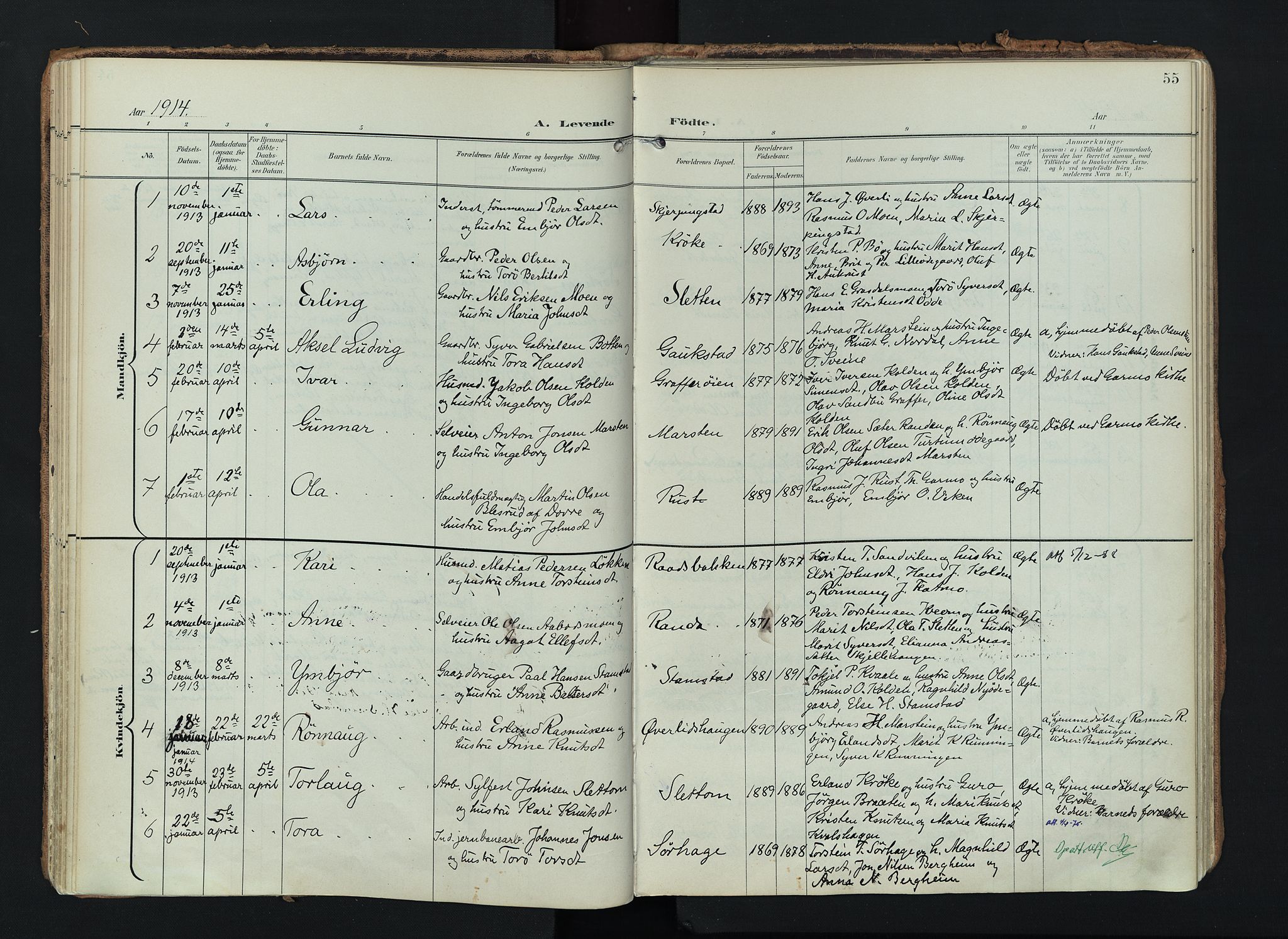 Lom prestekontor, AV/SAH-PREST-070/K/L0010: Parish register (official) no. 10, 1899-1926, p. 55