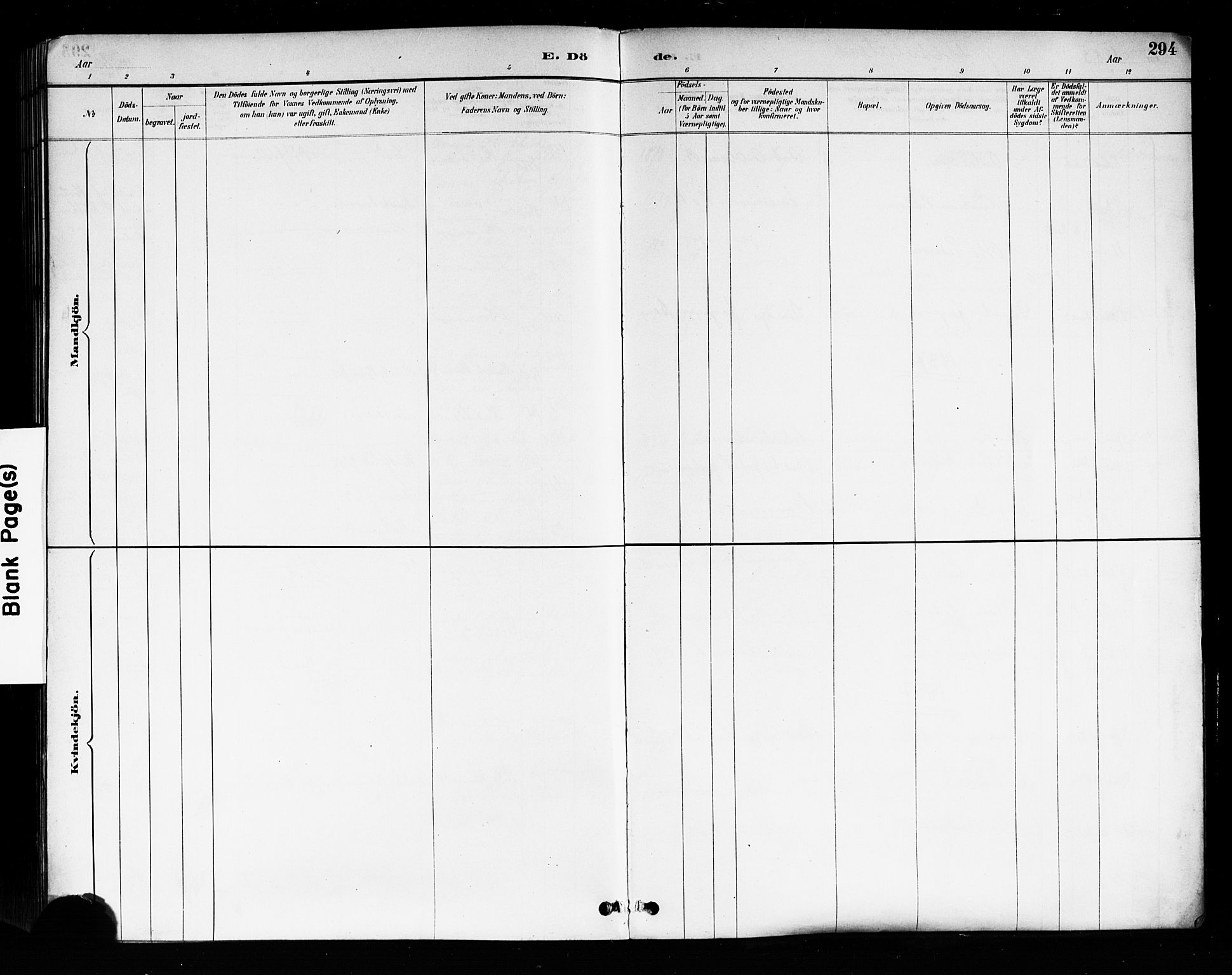 Trefoldighet prestekontor Kirkebøker, AV/SAO-A-10882/F/Fd/L0003: Parish register (official) no. IV 3, 1885-1896, p. 294