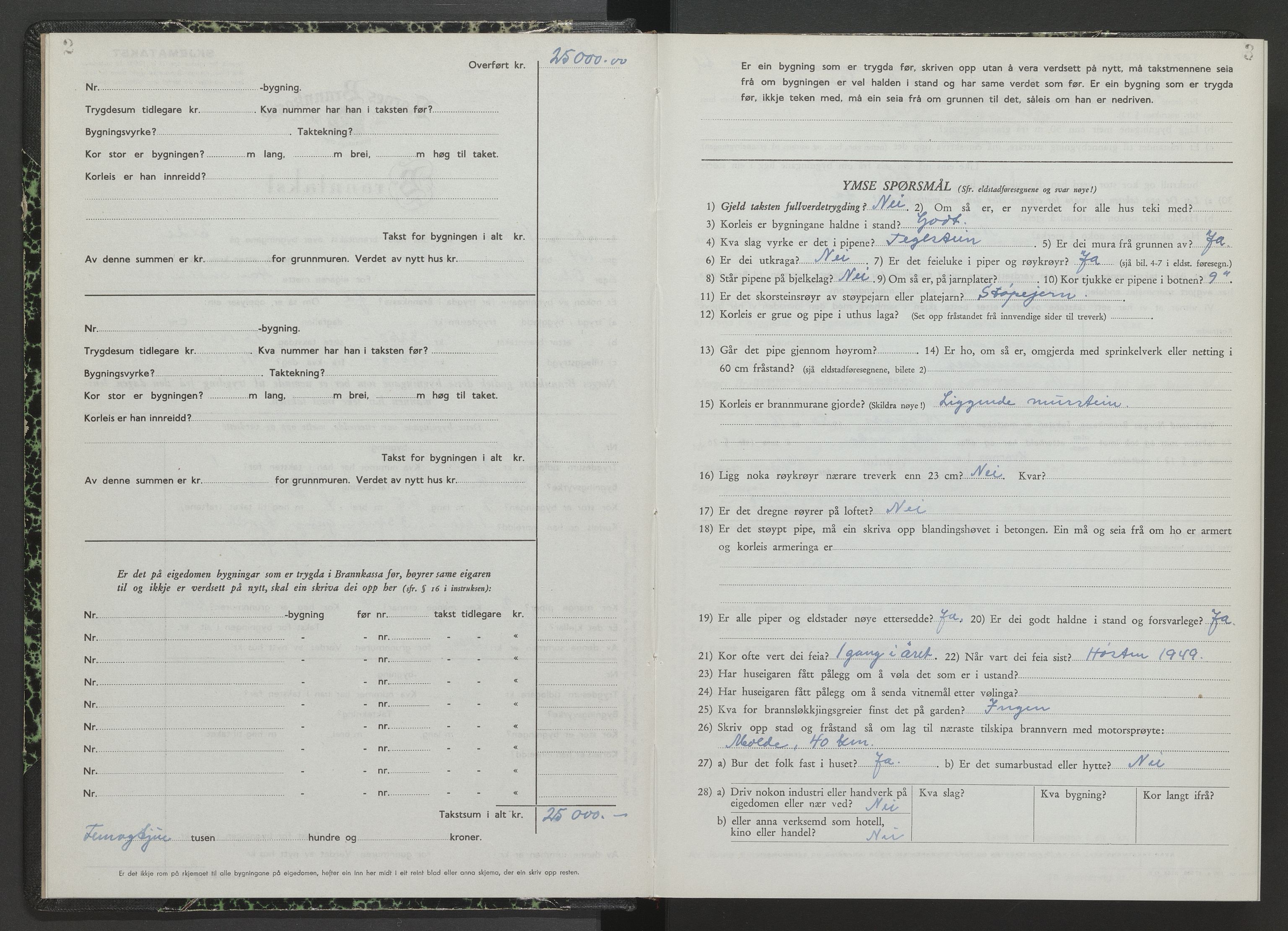 Kvernes lensmannskontor, AV/SAT-A-5876/1/8/L0093: Branntakstprotokoll, 1950-1954