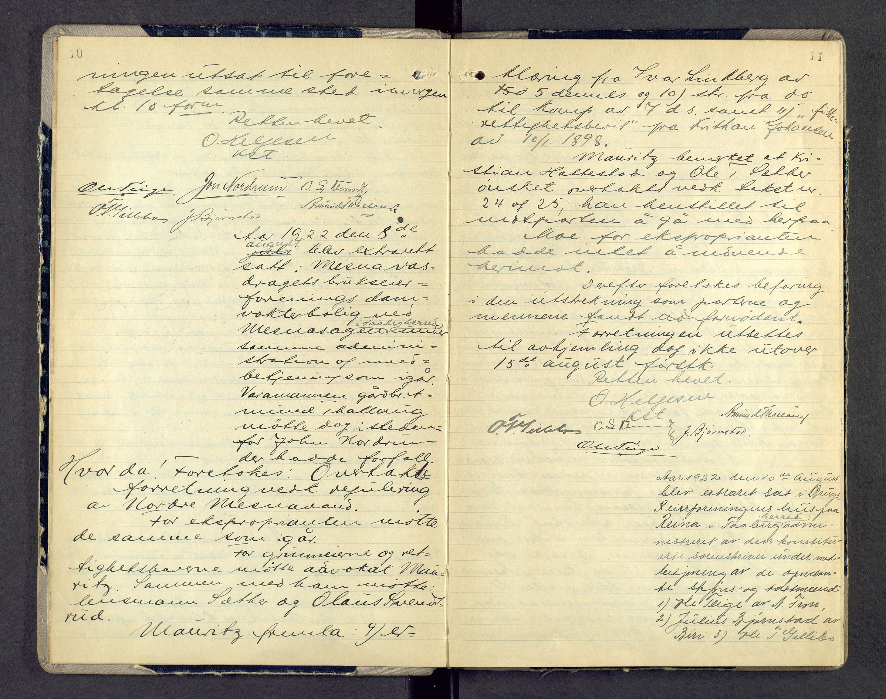 Sør-Gudbrandsdal tingrett, AV/SAH-TING-004/G/Gc/L0020: Ekstrarettsprotokoll, 1922-1924, p. 10-11