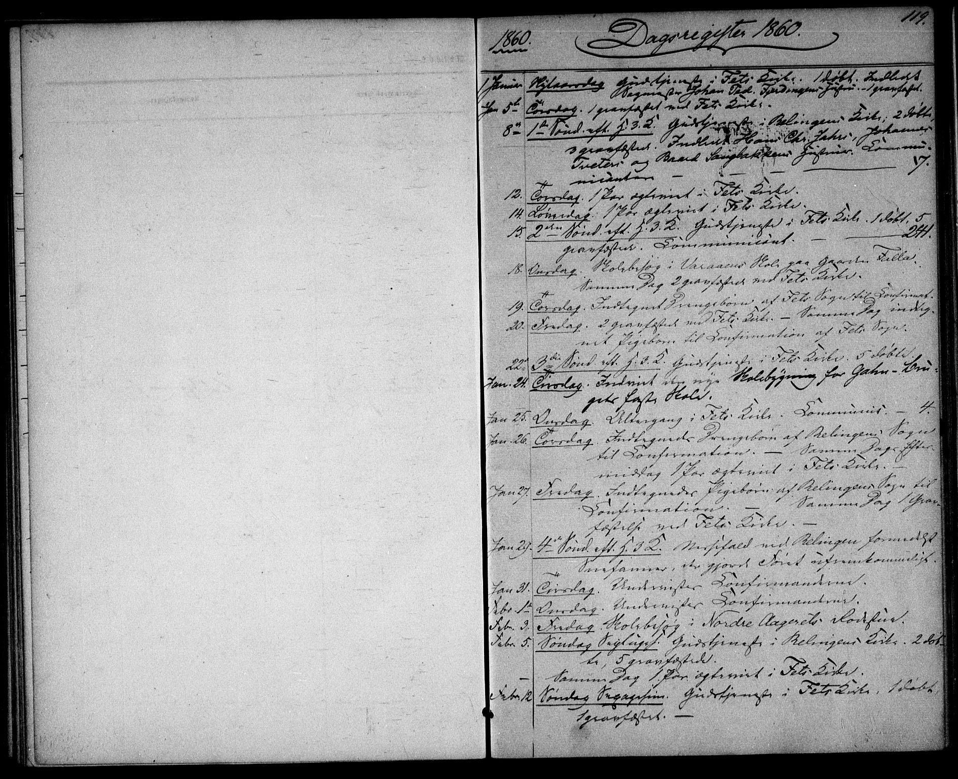 Fet prestekontor Kirkebøker, AV/SAO-A-10370a/F/Fa/L0012: Parish register (official) no. I 12, 1860-1866, p. 119