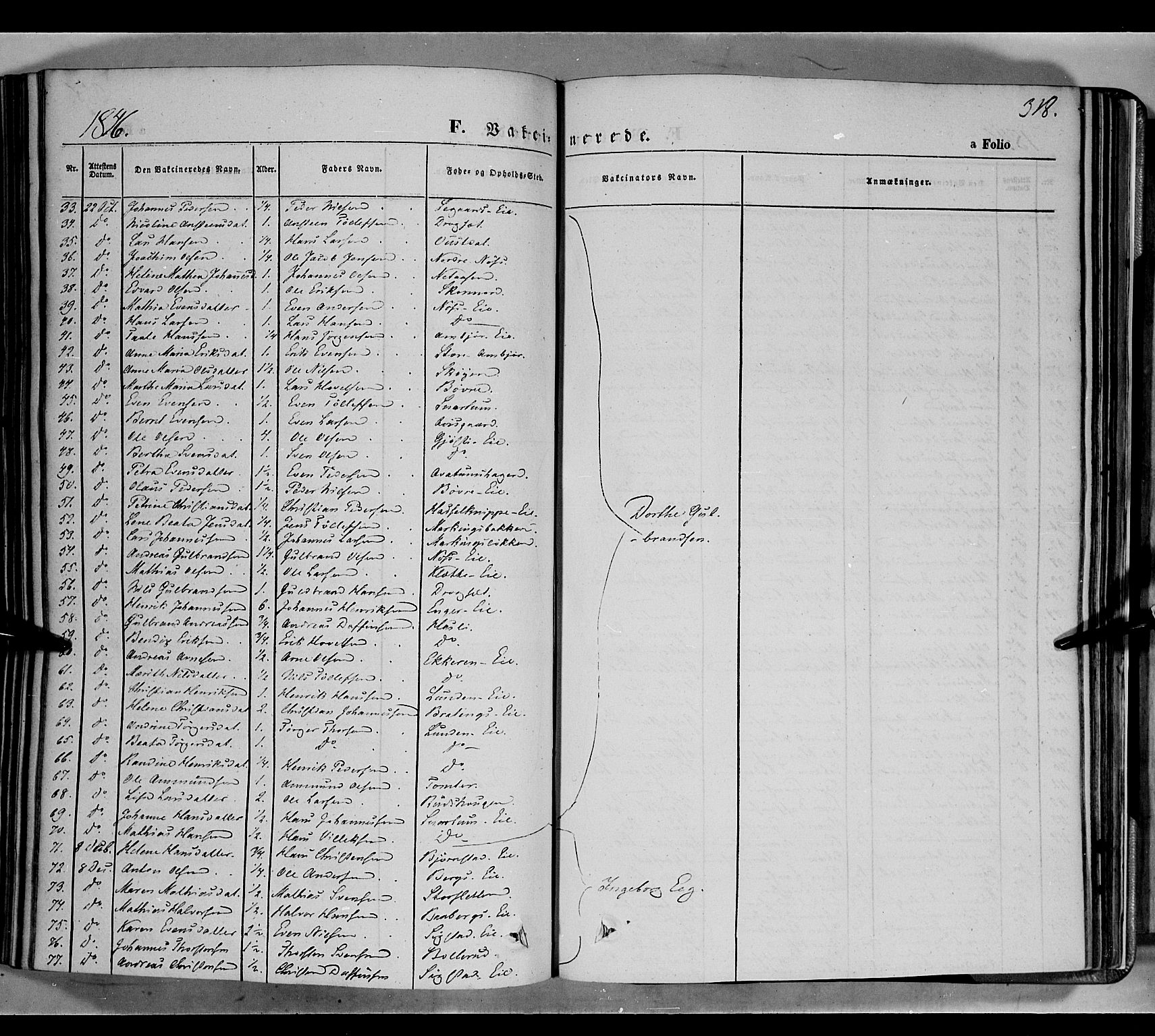 Biri prestekontor, SAH/PREST-096/H/Ha/Haa/L0005: Parish register (official) no. 5, 1843-1854, p. 318