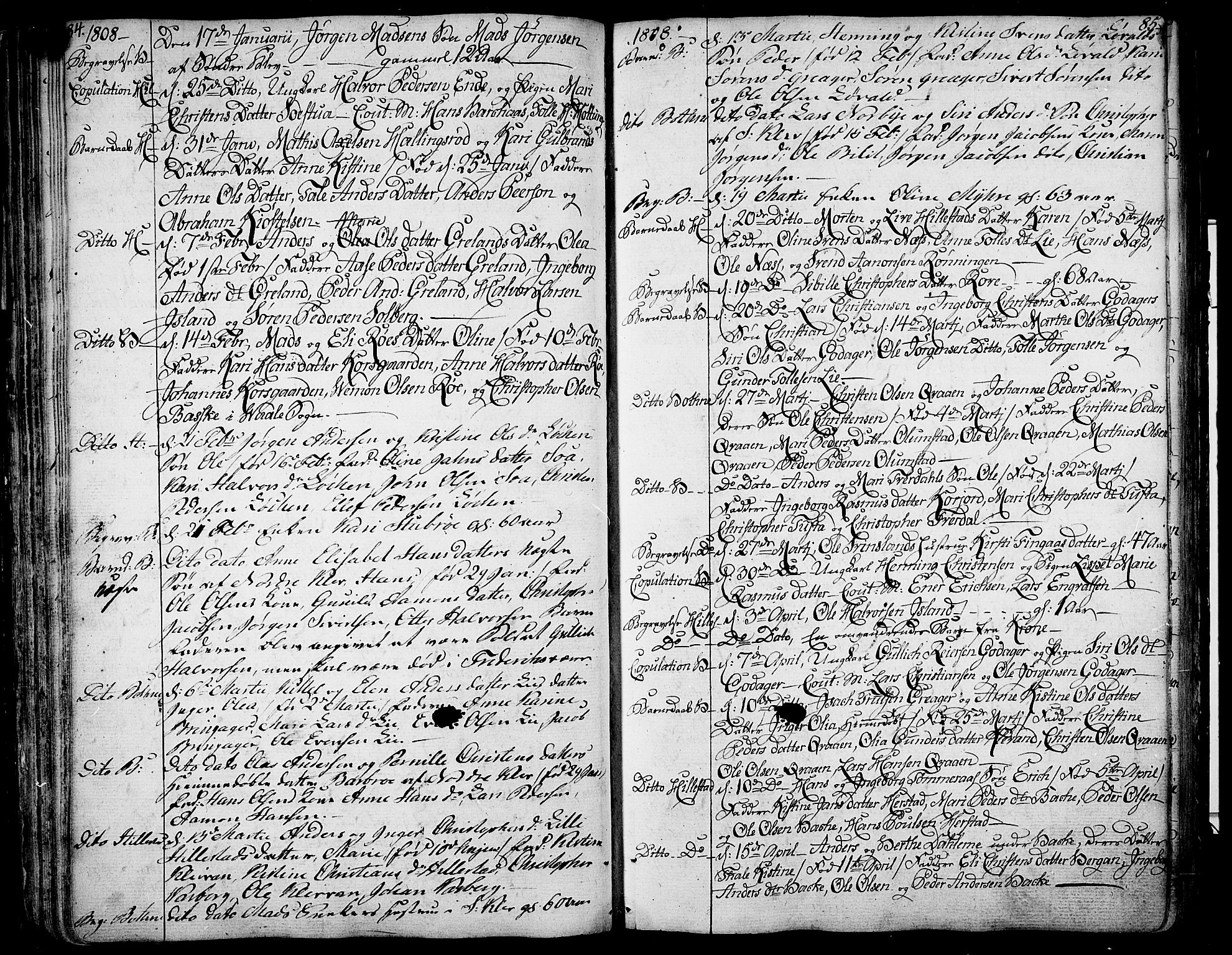 Botne kirkebøker, SAKO/A-340/F/Fa/L0003: Parish register (official) no. I 3 /1, 1792-1844, p. 84-85