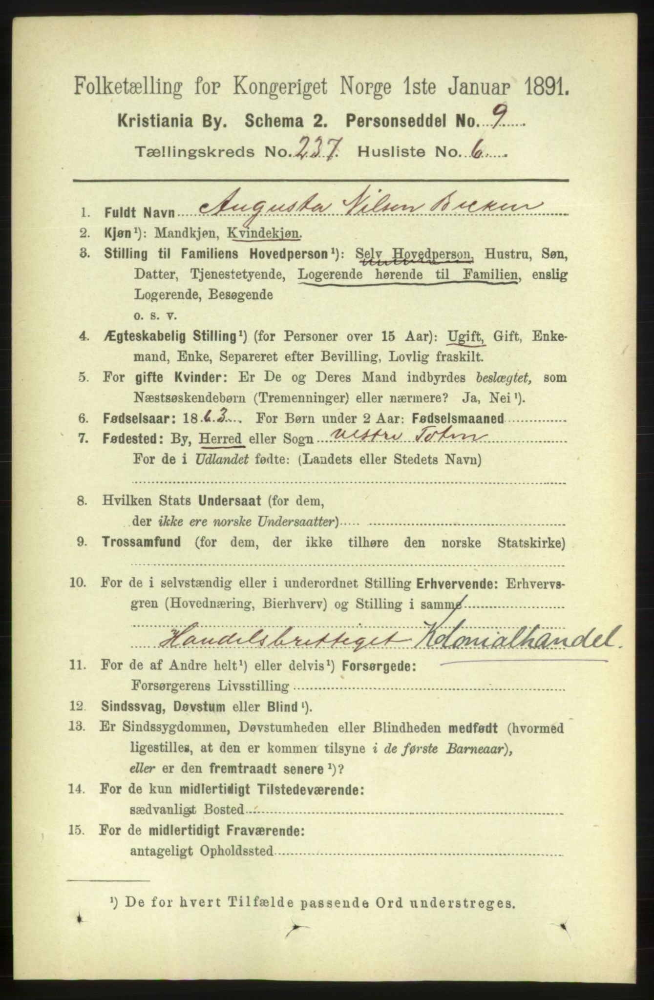 RA, 1891 census for 0301 Kristiania, 1891, p. 144351