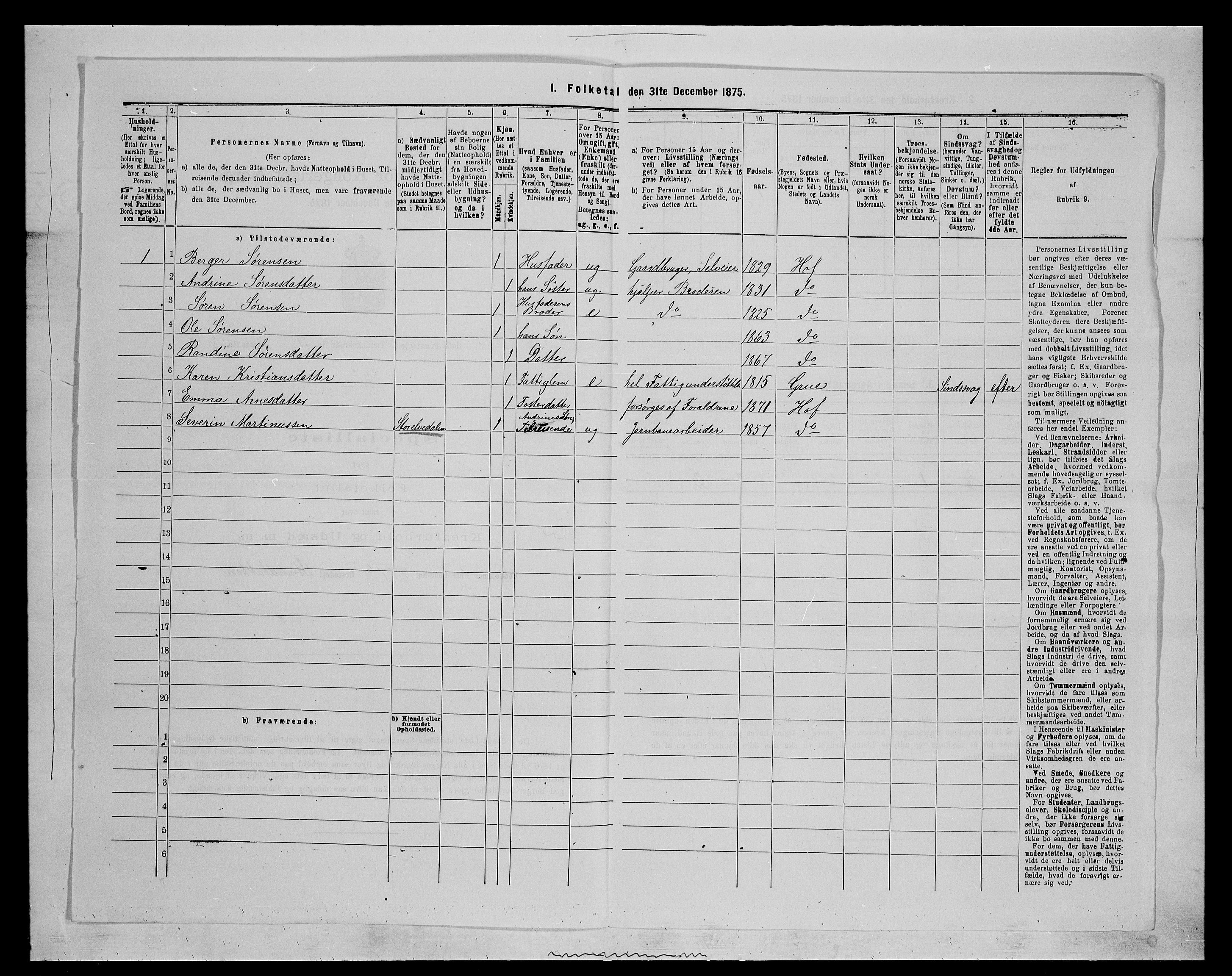 SAH, 1875 census for 0424P Hof, 1875, p. 486