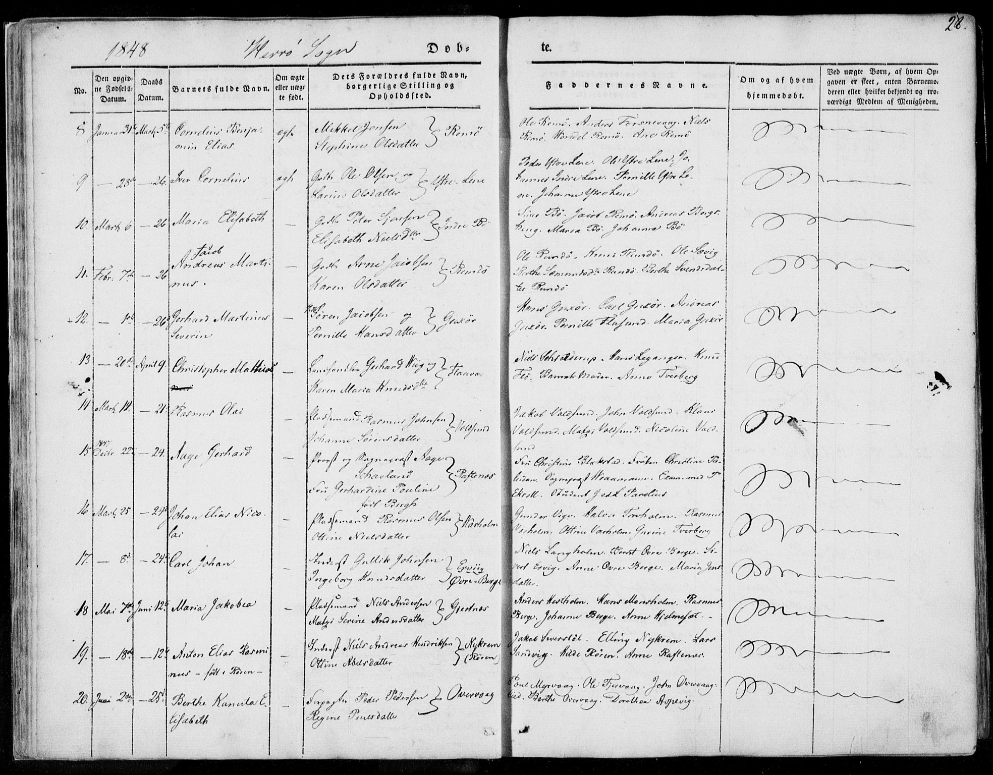 Ministerialprotokoller, klokkerbøker og fødselsregistre - Møre og Romsdal, AV/SAT-A-1454/507/L0070: Parish register (official) no. 507A05, 1842-1873, p. 28