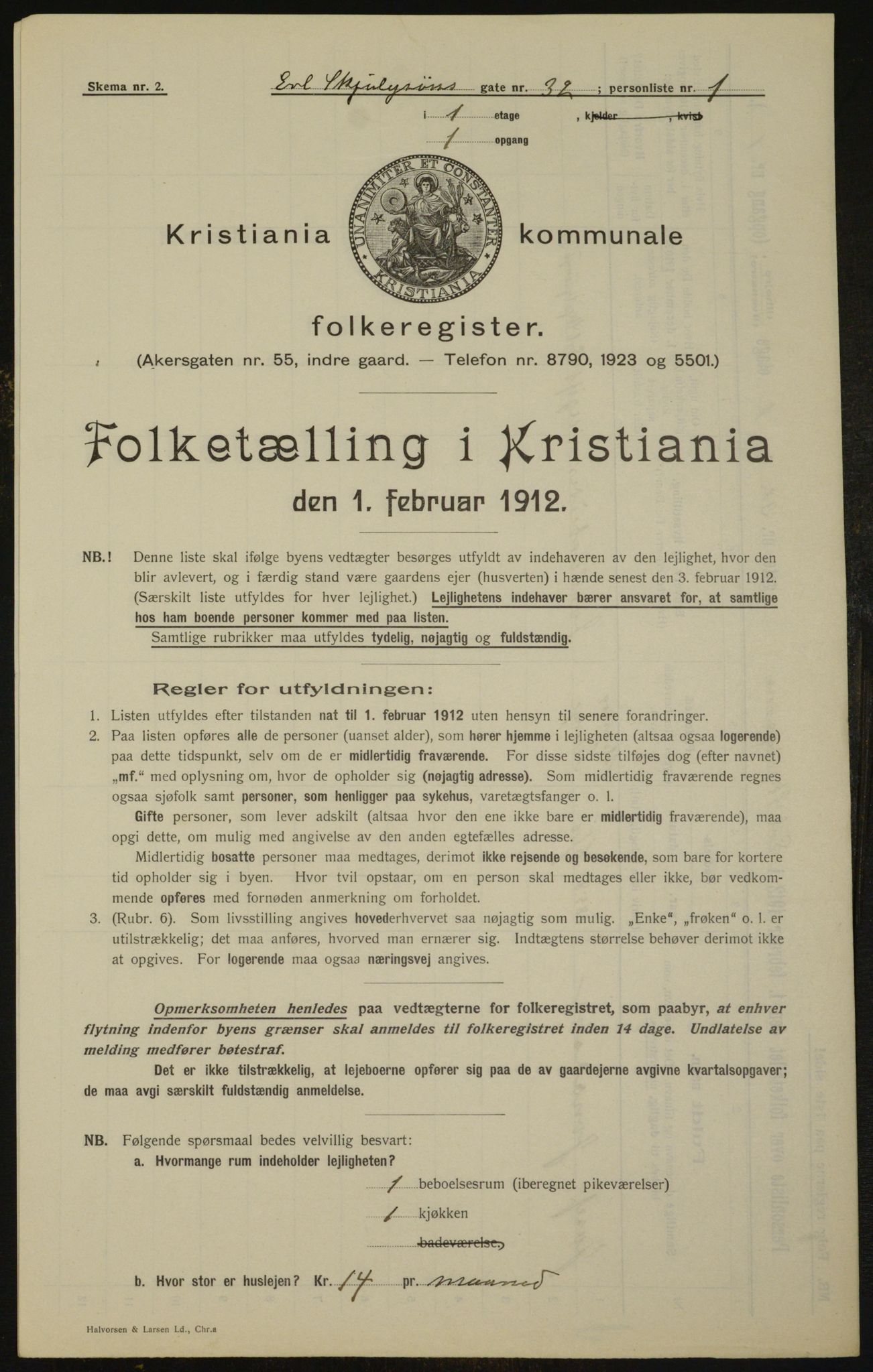 OBA, Municipal Census 1912 for Kristiania, 1912, p. 22294