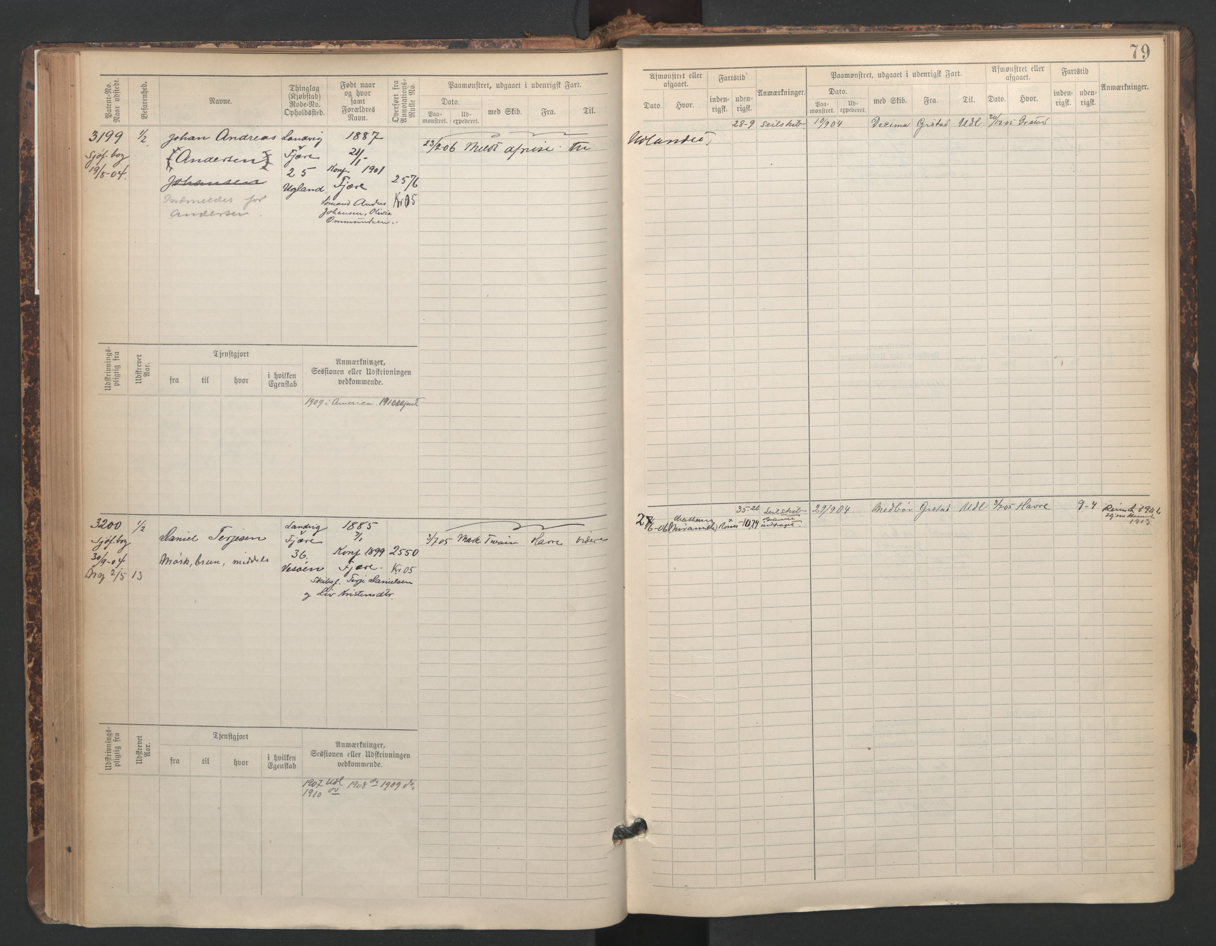 Grimstad mønstringskrets, SAK/2031-0013/F/Fb/L0005: Hovedrulle A nr 3043-3804, F-8, 1900-1948, p. 81