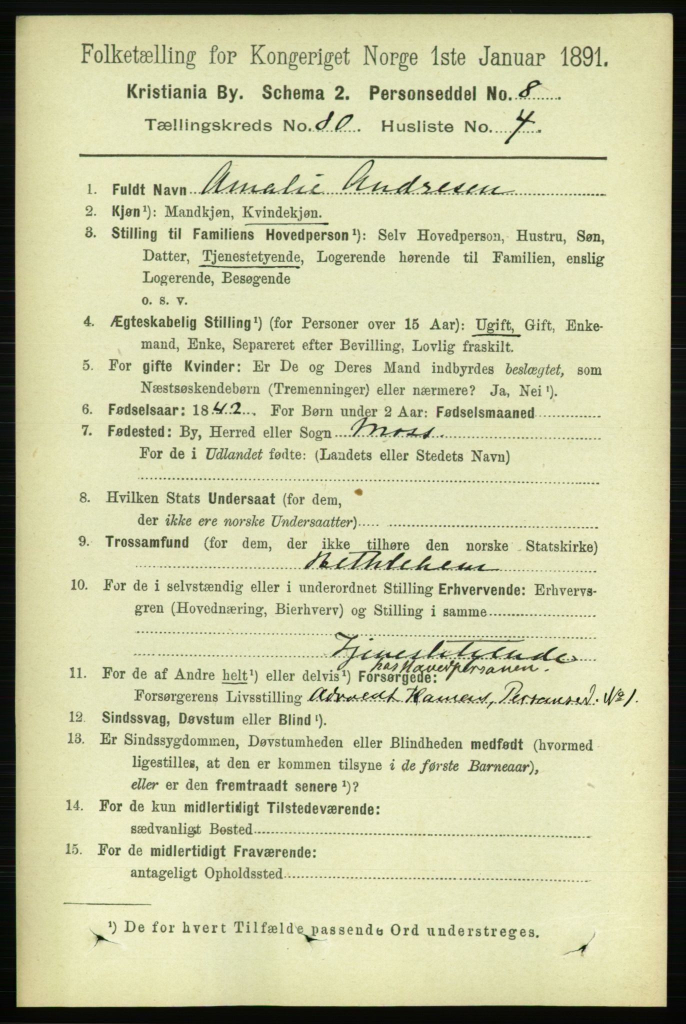 RA, 1891 census for 0301 Kristiania, 1891, p. 41309