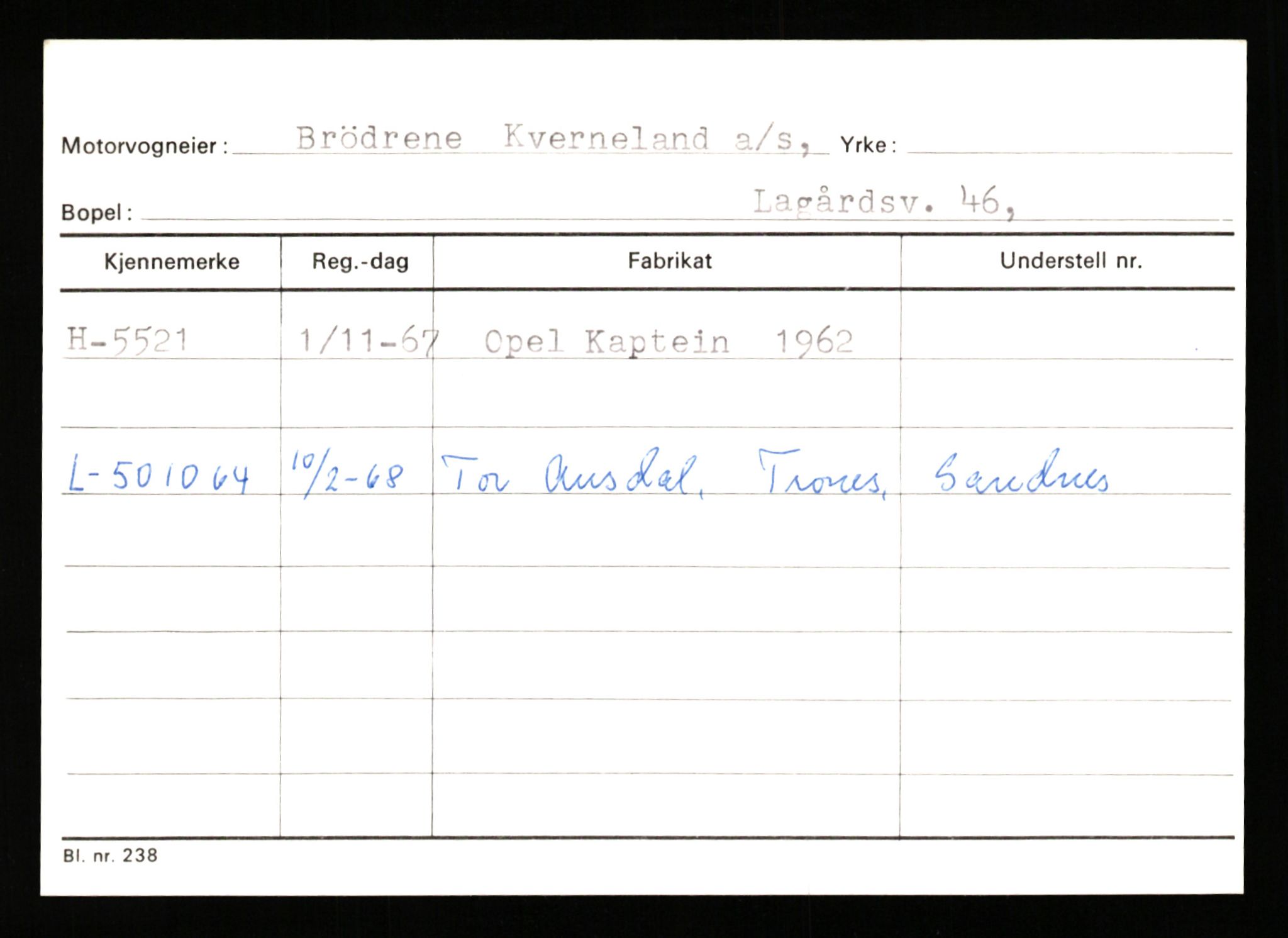 Stavanger trafikkstasjon, AV/SAST-A-101942/0/G/L0001: Registreringsnummer: 0 - 5782, 1930-1971, p. 3269