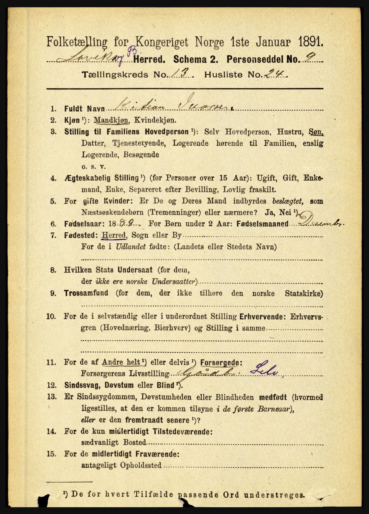 RA, 1891 census for 1415 Lavik og Brekke, 1891, p. 2673