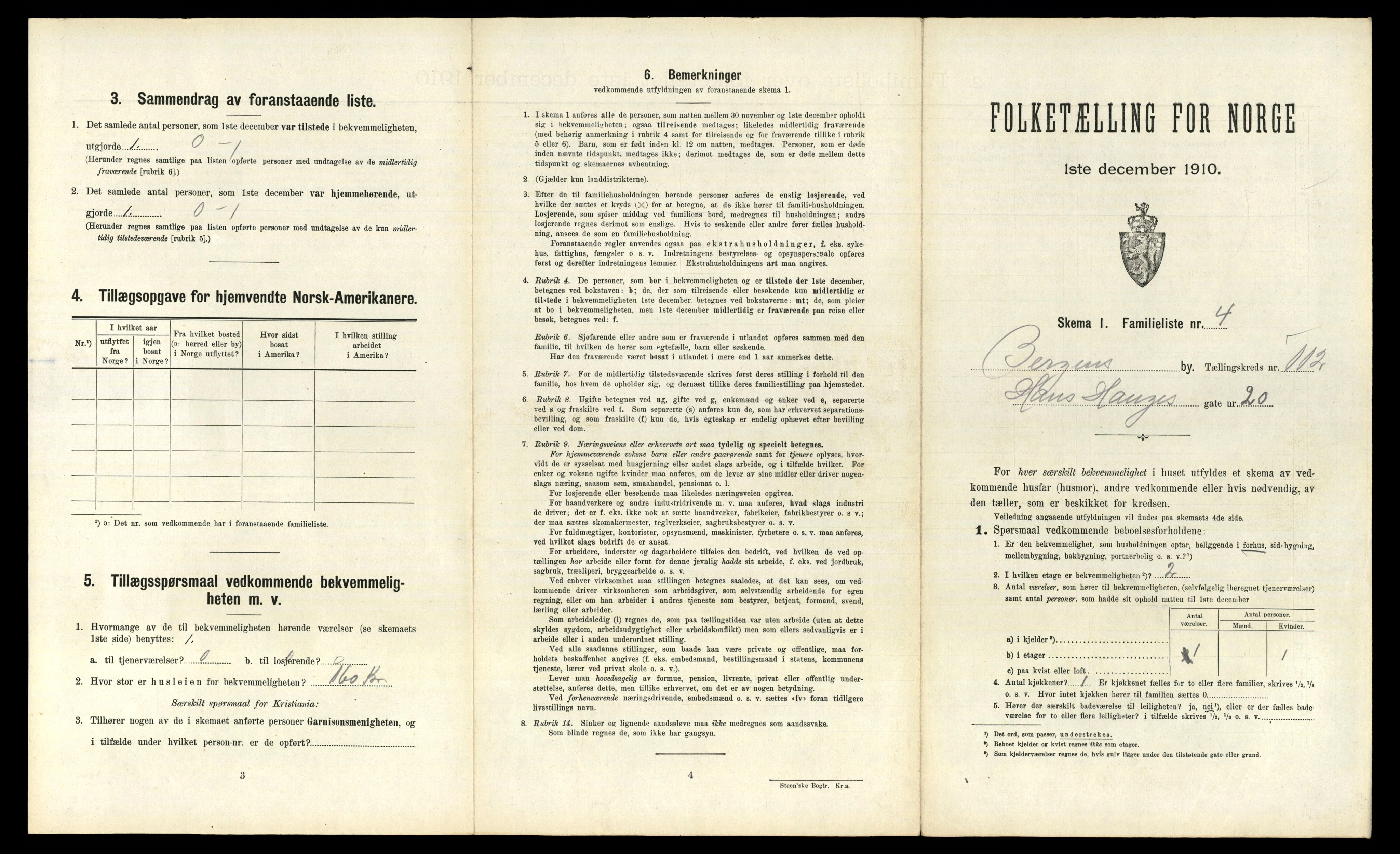 RA, 1910 census for Bergen, 1910, p. 38957