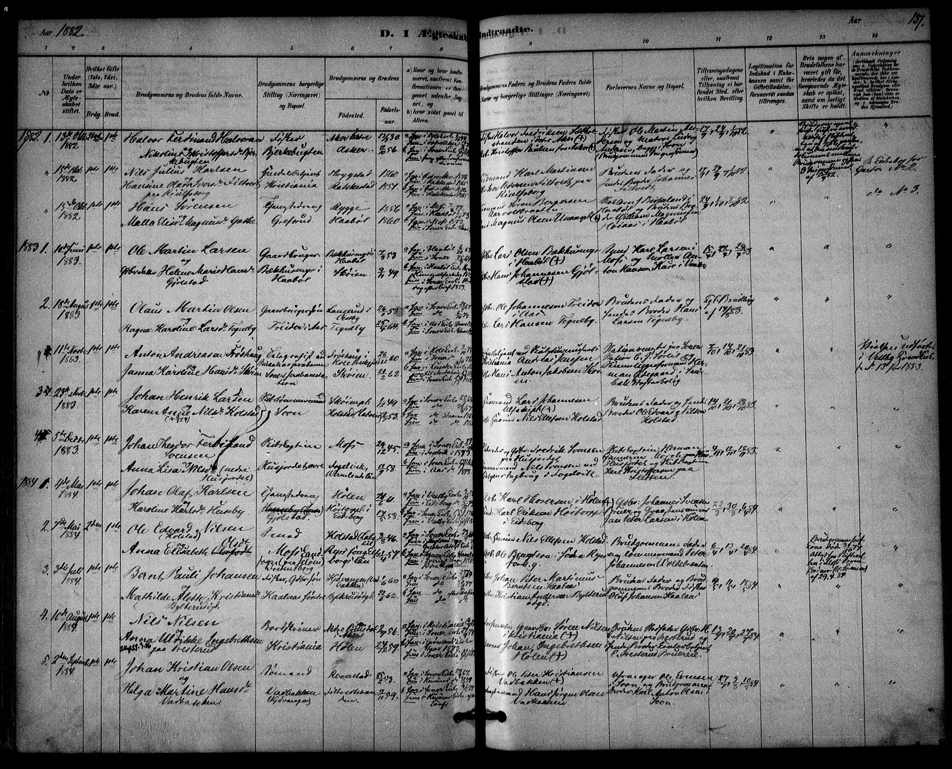 Vestby prestekontor Kirkebøker, AV/SAO-A-10893/F/Fb/L0001: Parish register (official) no. II 1, 1878-1903, p. 137