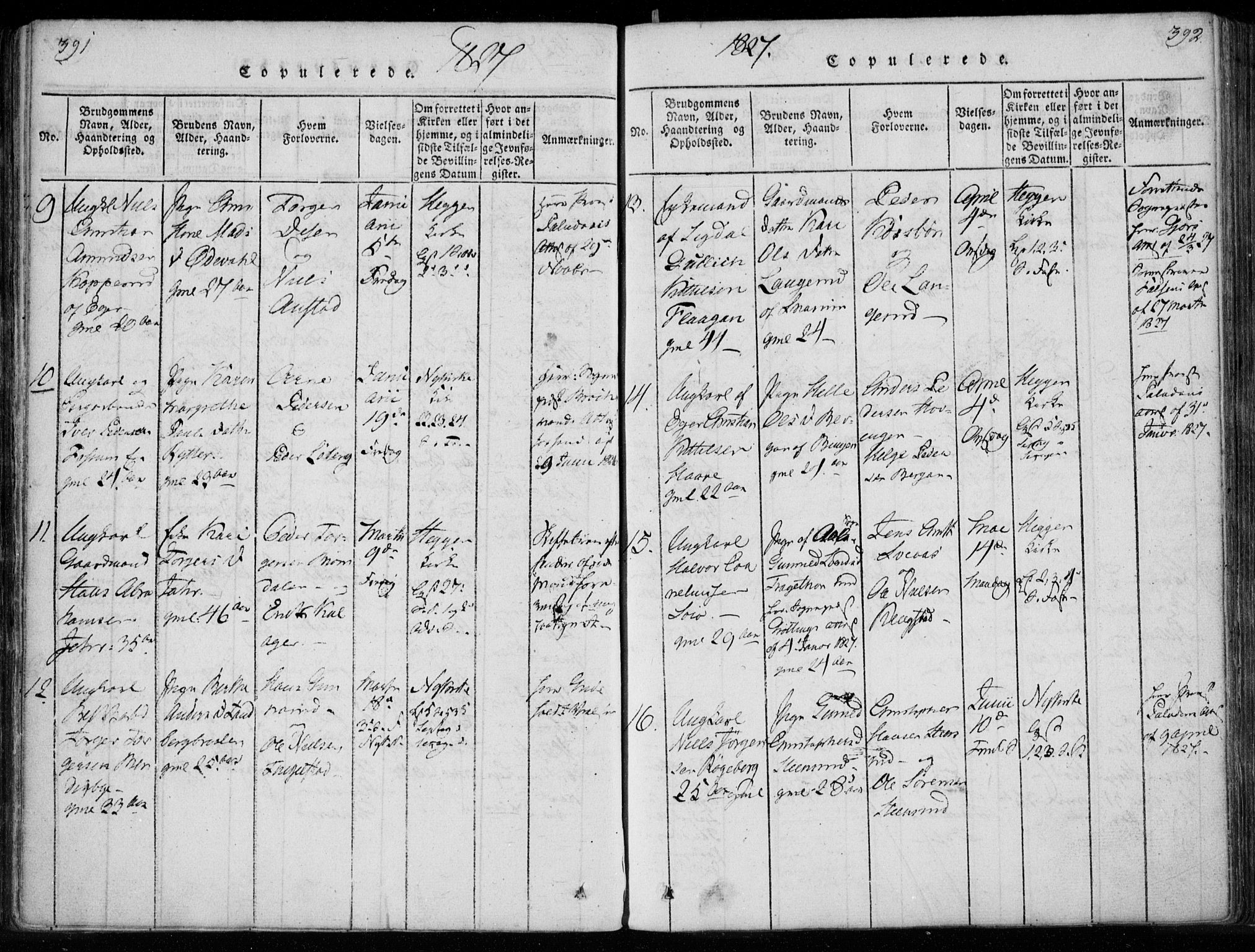 Modum kirkebøker, AV/SAKO-A-234/F/Fa/L0005: Parish register (official) no. 5, 1824-1841, p. 391-392