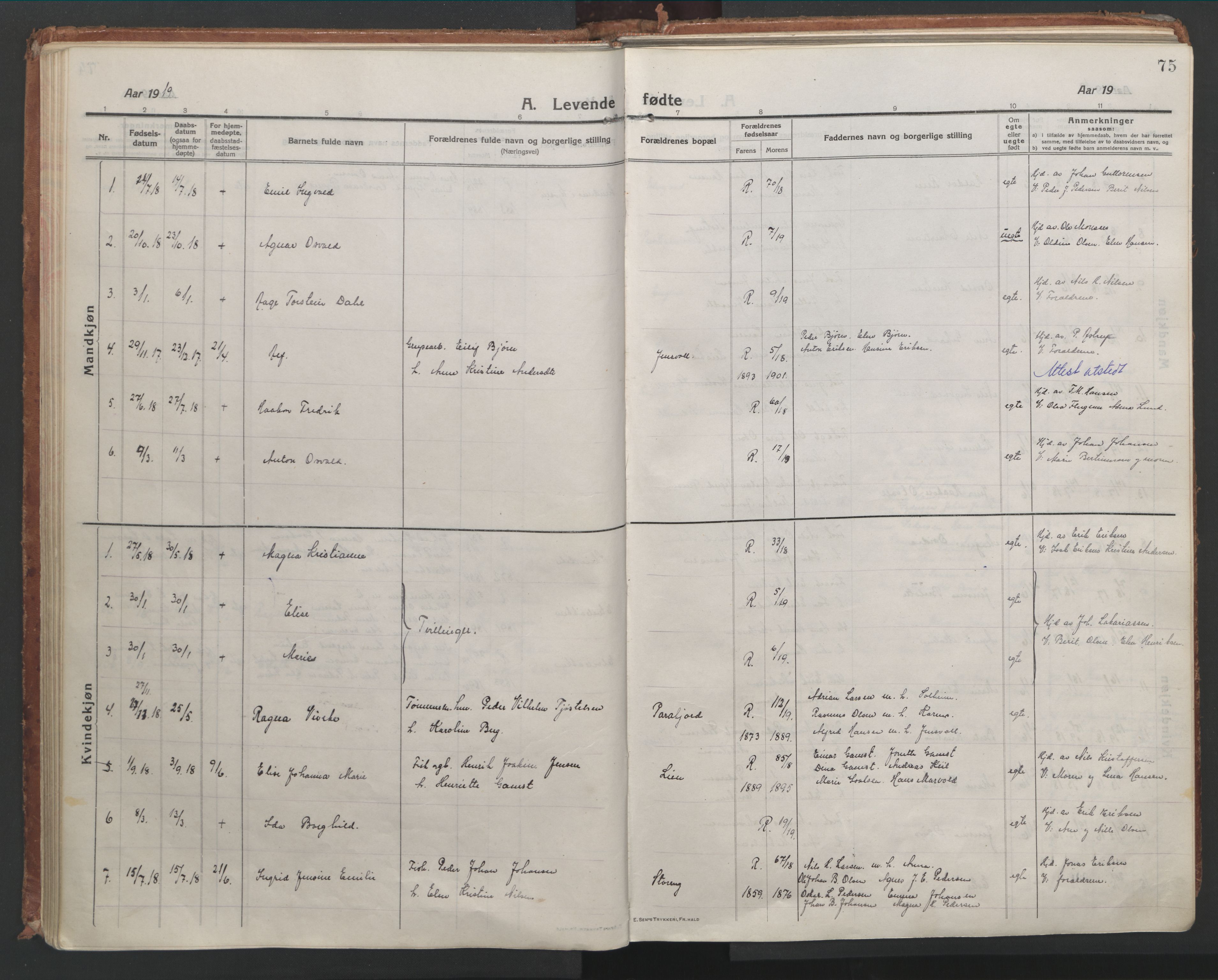 Lyngen sokneprestembete, AV/SATØ-S-1289/H/He/Hea/L0012kirke: Parish register (official) no. 12, 1914-1923, p. 75