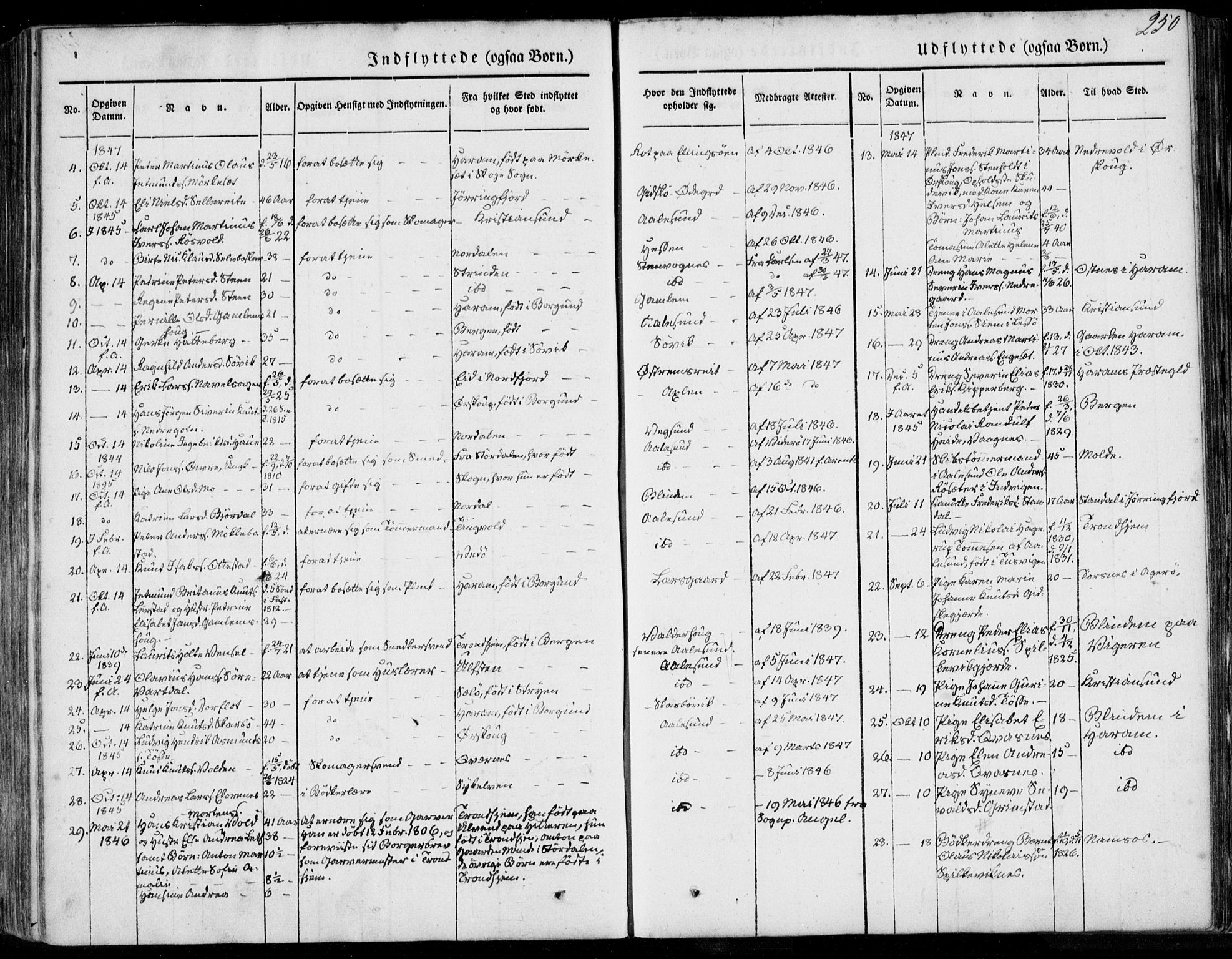 Ministerialprotokoller, klokkerbøker og fødselsregistre - Møre og Romsdal, AV/SAT-A-1454/528/L0396: Parish register (official) no. 528A07, 1839-1847, p. 250