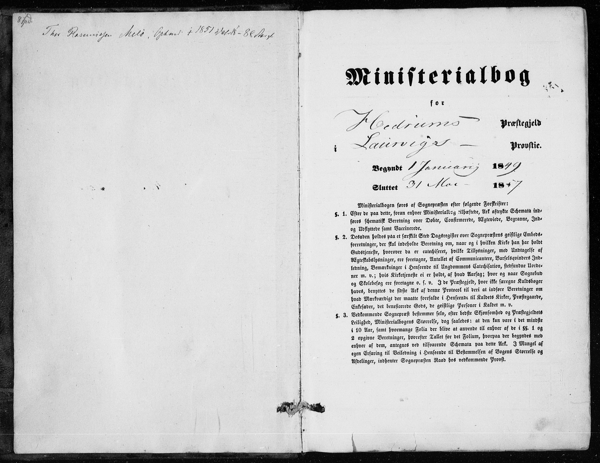 Hedrum kirkebøker, SAKO/A-344/F/Fa/L0006: Parish register (official) no. I 6, 1849-1857
