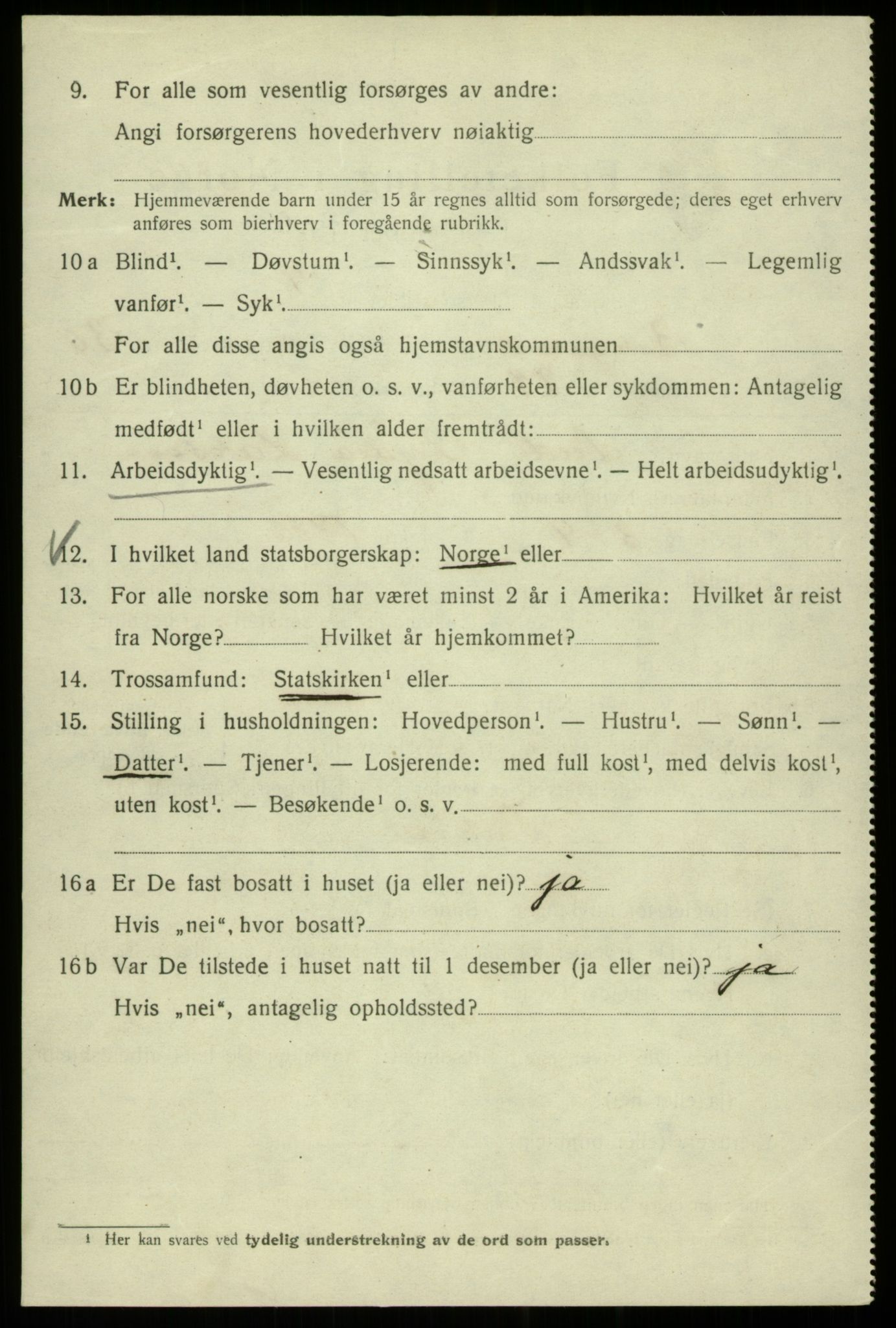 SAB, 1920 census for Bergen, 1920, p. 95827