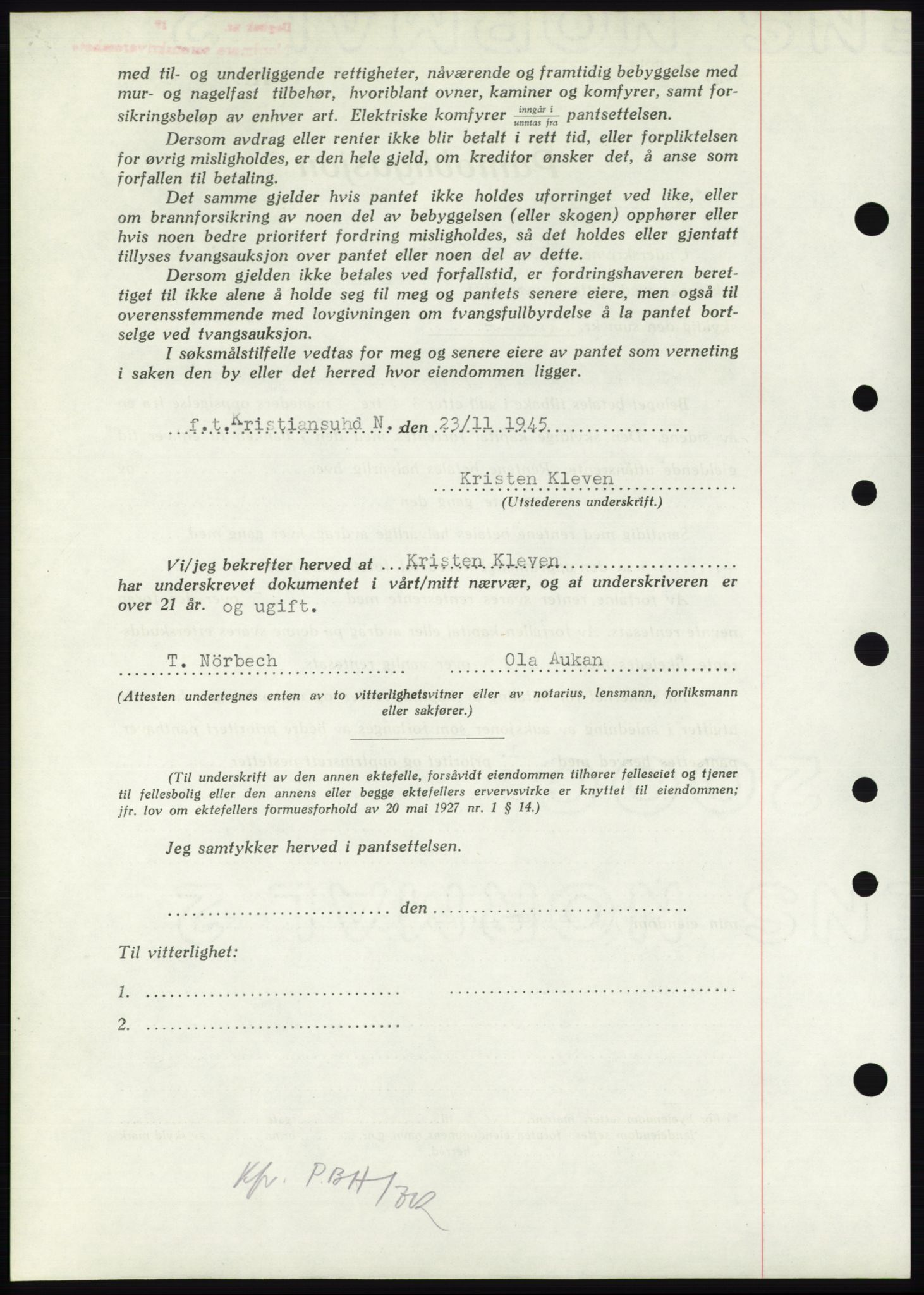 Nordmøre sorenskriveri, AV/SAT-A-4132/1/2/2Ca: Mortgage book no. B93b, 1946-1946, Diary no: : 5/1946