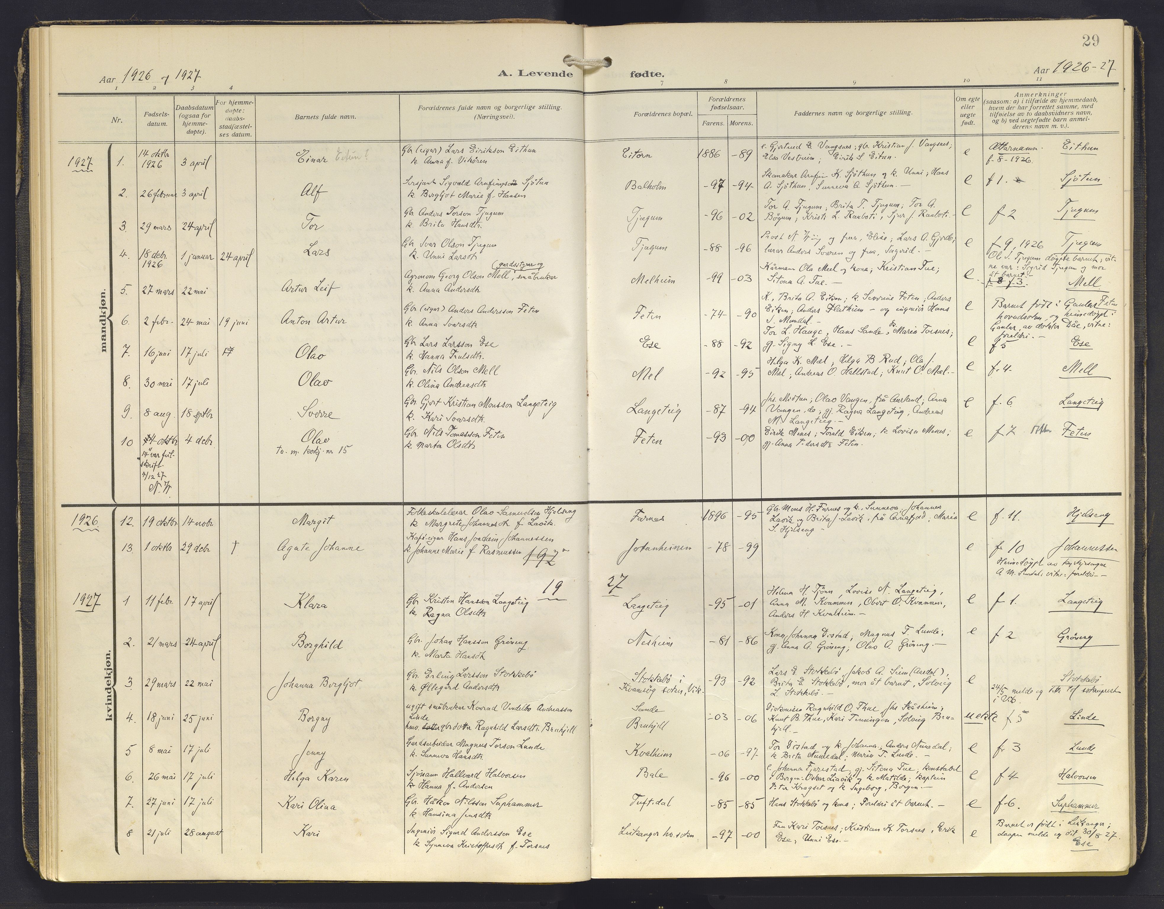 Balestrand sokneprestembete, AV/SAB-A-79601/H/Haa/Haab/L0002: Parish register (official) no. B 2, 1911-1932, p. 29