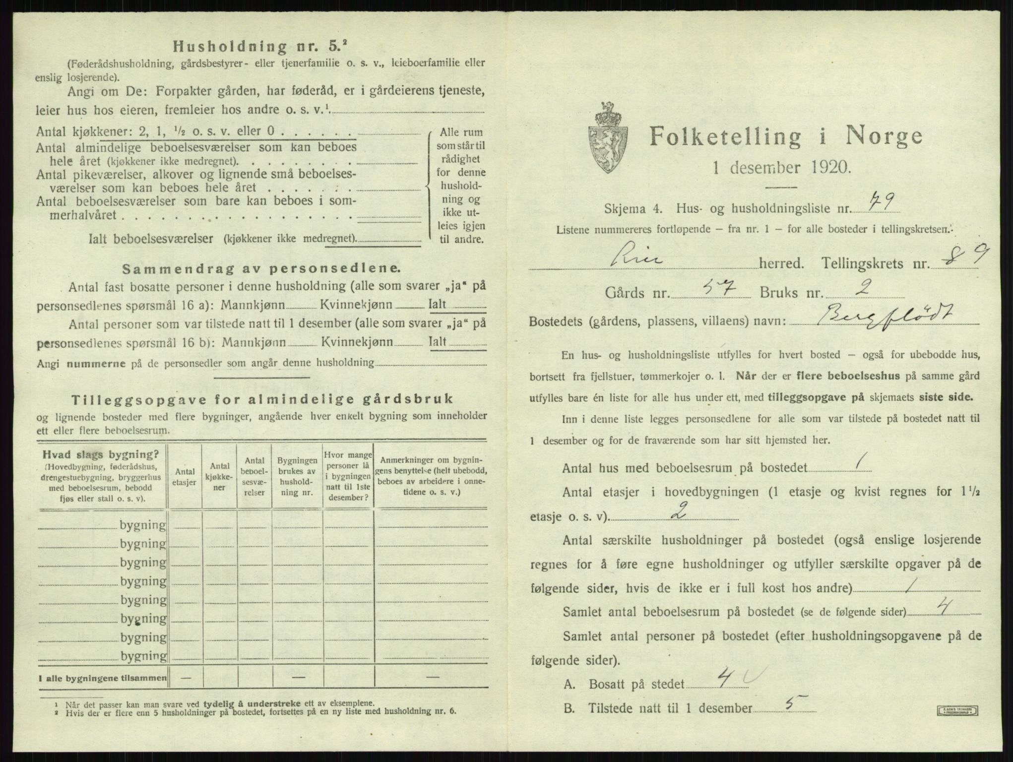 SAKO, 1920 census for Lier, 1920, p. 1601