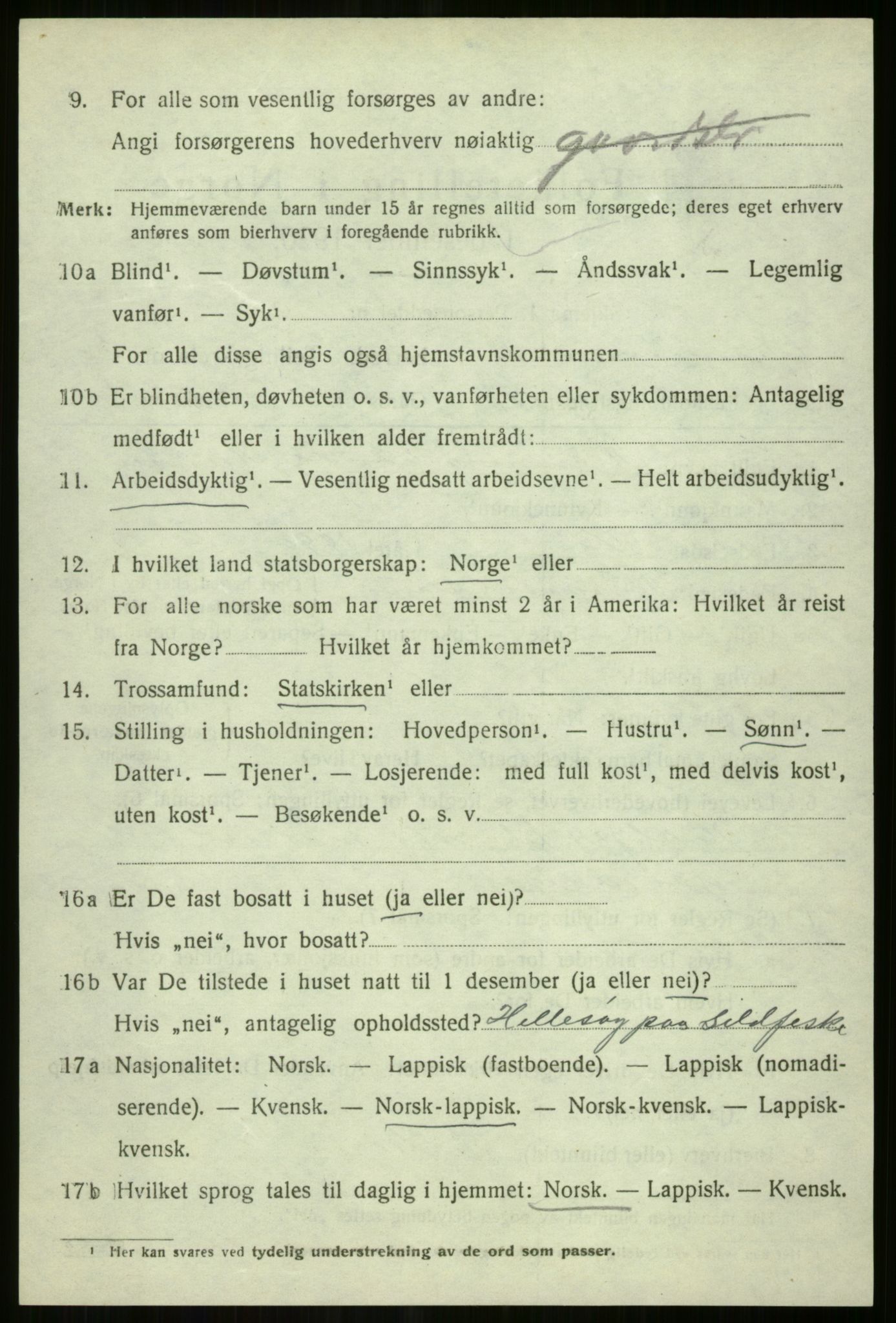 SATØ, 1920 census for Tromsøysund, 1920, p. 10689