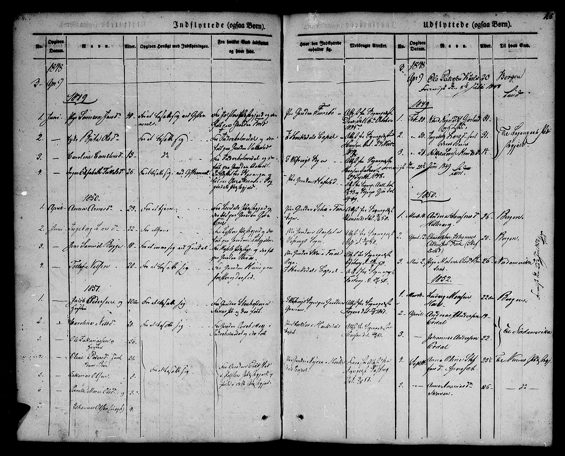 Førde sokneprestembete, SAB/A-79901/H/Haa/Haaa/L0008: Parish register (official) no. A 8, 1843-1860, p. 105