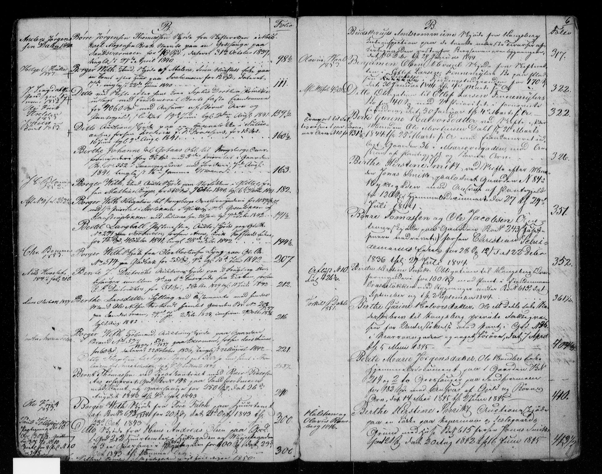Kongsberg byfogd, SAKO/A-84/G/Gb/Gba/L0012: Mortgage register no. I 12, 1838-1847, p. 6