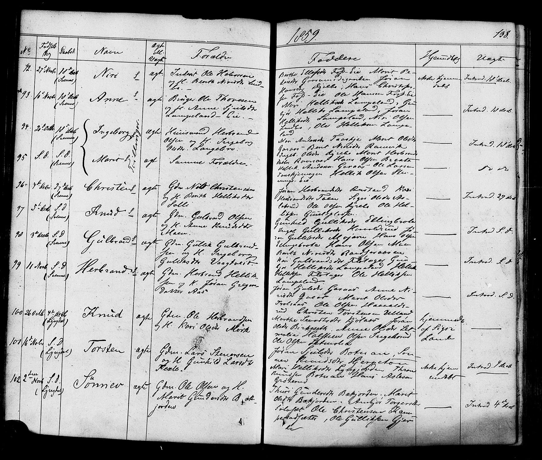 Flesberg kirkebøker, SAKO/A-18/F/Fa/L0006: Parish register (official) no. I 6, 1834-1860, p. 138