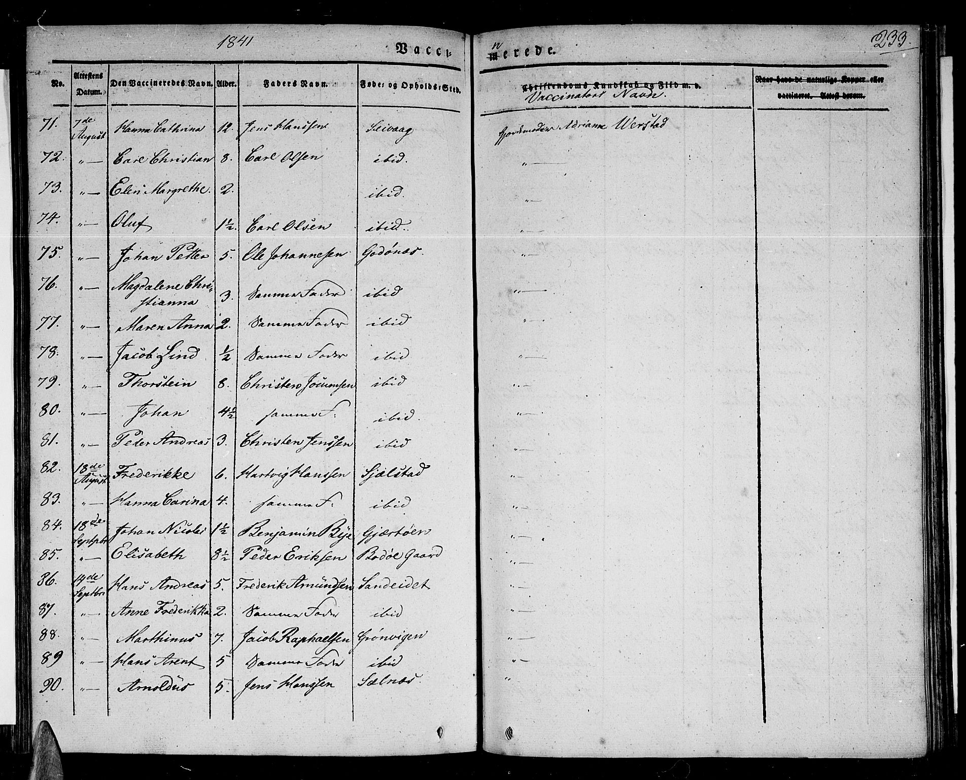 Ministerialprotokoller, klokkerbøker og fødselsregistre - Nordland, AV/SAT-A-1459/801/L0006: Parish register (official) no. 801A06, 1834-1845, p. 233