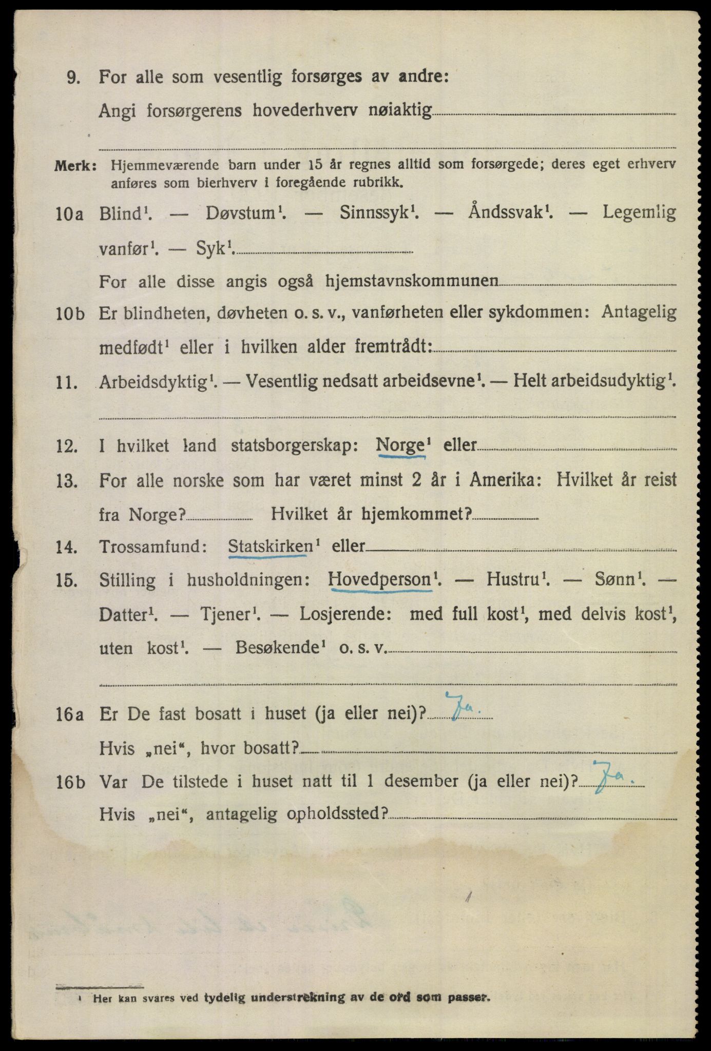 SAKO, 1920 census for Flesberg, 1920, p. 3050