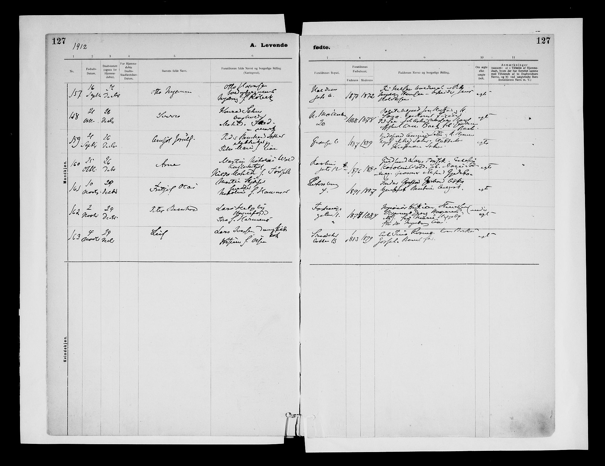 Ministerialprotokoller, klokkerbøker og fødselsregistre - Sør-Trøndelag, SAT/A-1456/604/L0203: Parish register (official) no. 604A23, 1908-1916, p. 127