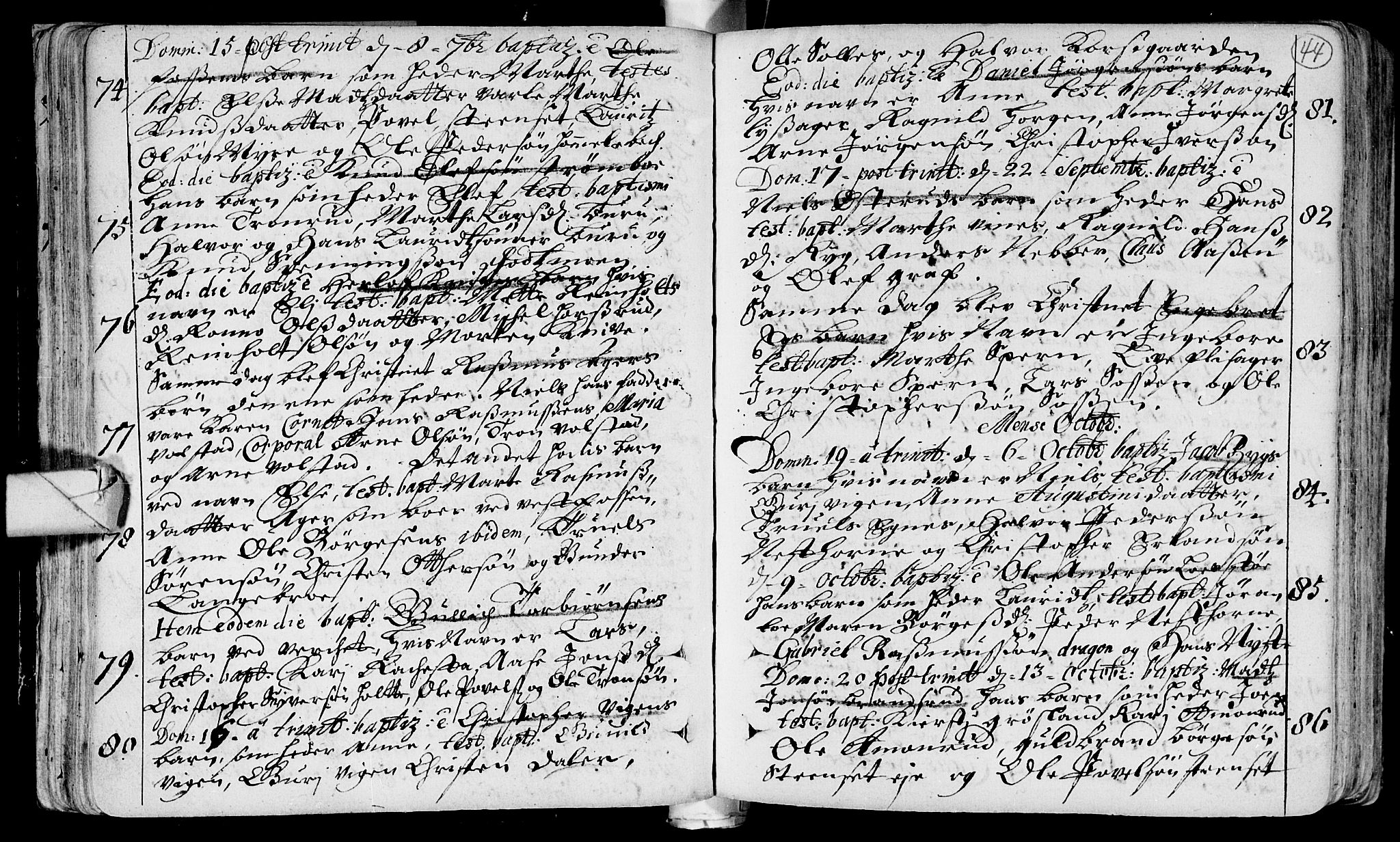 Eiker kirkebøker, AV/SAKO-A-4/F/Fa/L0002: Parish register (official) no. I 2, 1705-1724, p. 44