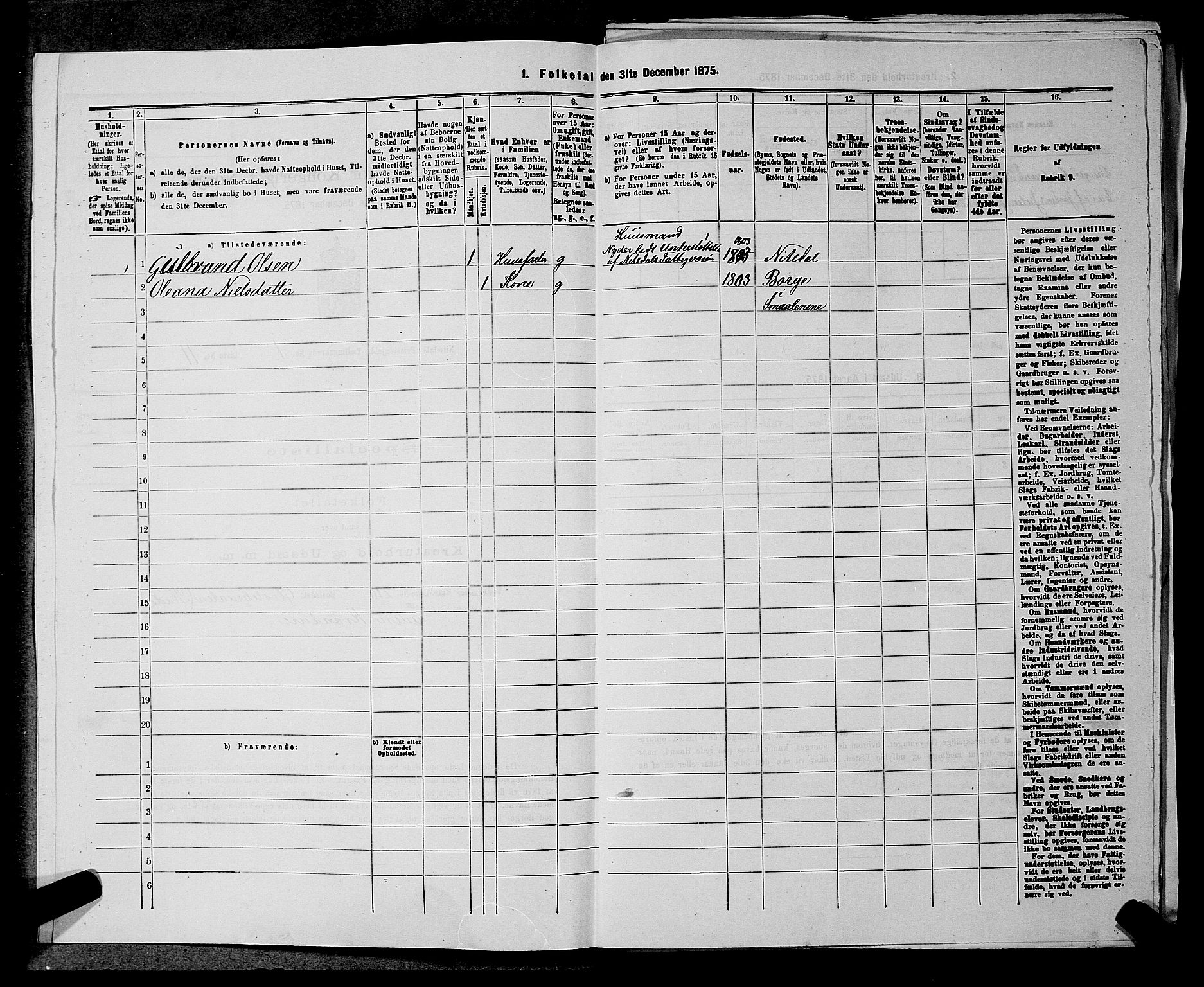 RA, 1875 census for 0233P Nittedal, 1875, p. 35