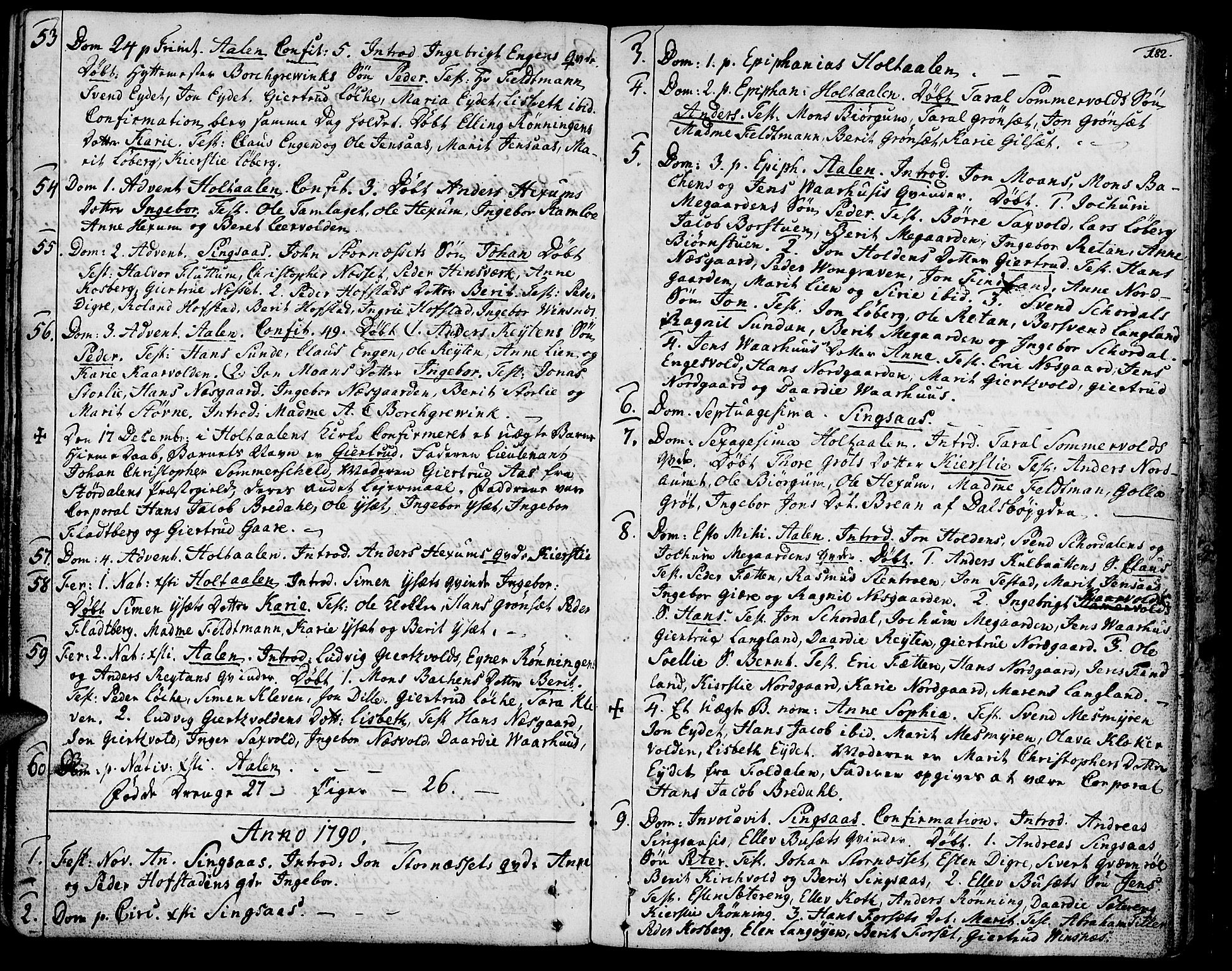 Ministerialprotokoller, klokkerbøker og fødselsregistre - Sør-Trøndelag, SAT/A-1456/685/L0952: Parish register (official) no. 685A01, 1745-1804, p. 182