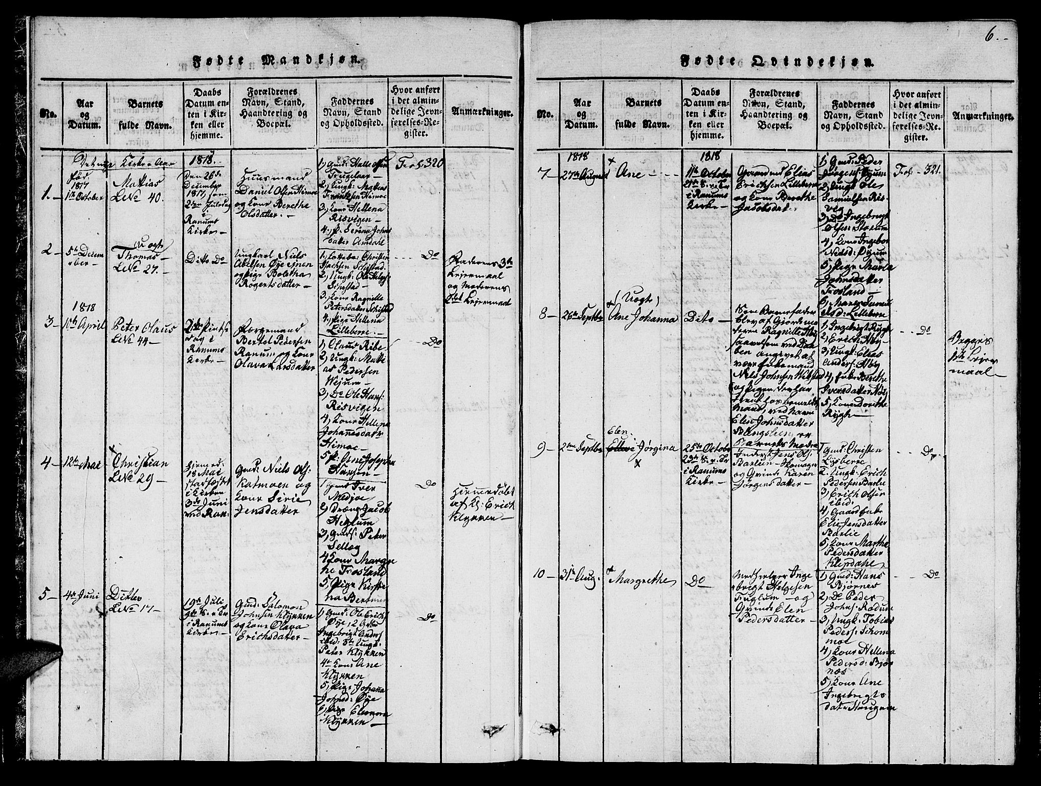 Ministerialprotokoller, klokkerbøker og fødselsregistre - Nord-Trøndelag, SAT/A-1458/764/L0546: Parish register (official) no. 764A06 /1, 1816-1823, p. 6