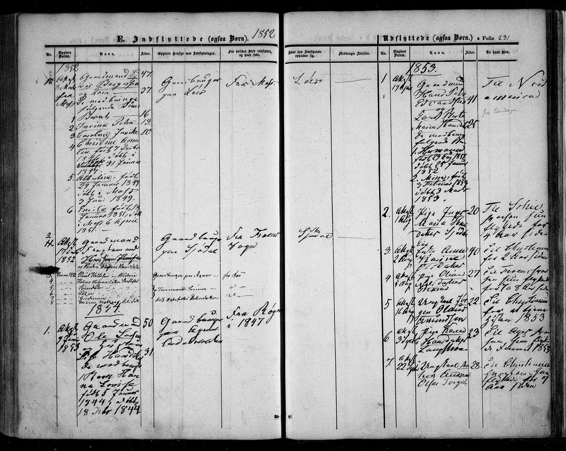 Nesodden prestekontor Kirkebøker, AV/SAO-A-10013/F/Fa/L0007: Parish register (official) no. I 7, 1848-1868, p. 231