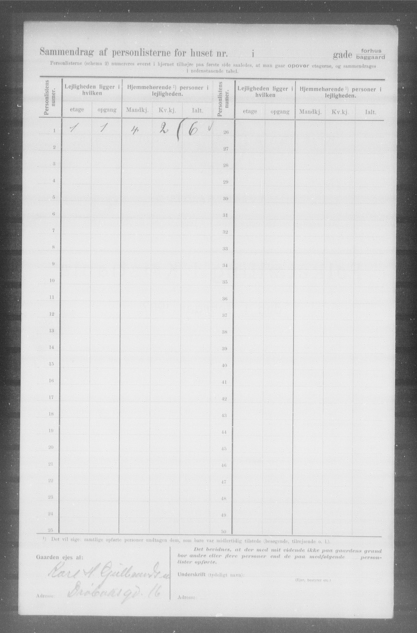 OBA, Municipal Census 1907 for Kristiania, 1907, p. 8888