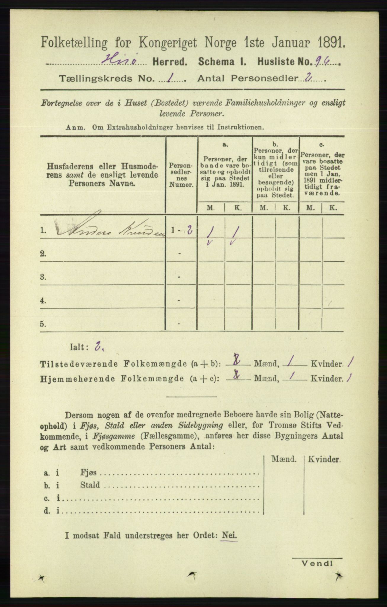 RA, 1891 census for 0922 Hisøy, 1891, p. 114