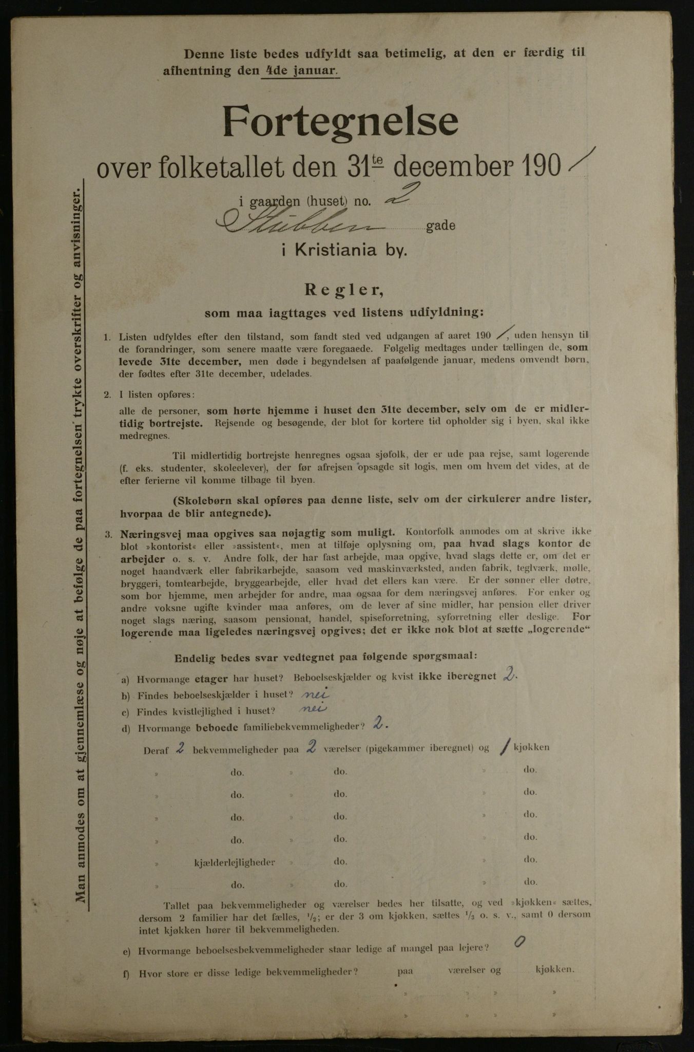 OBA, Municipal Census 1901 for Kristiania, 1901, p. 16103