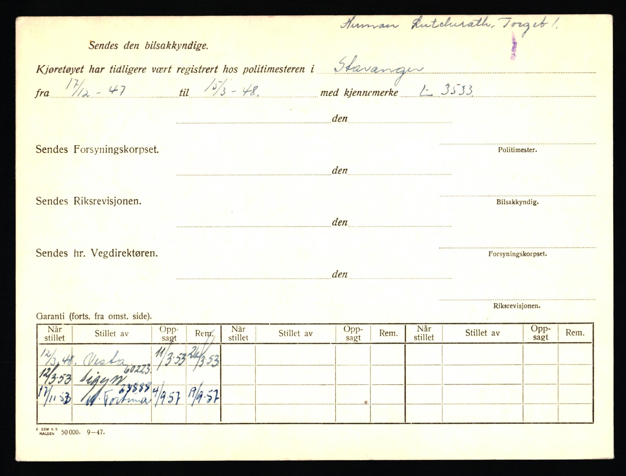 Stavanger trafikkstasjon, AV/SAST-A-101942/0/F/L0020: L-11000 - L-11499, 1930-1971, p. 70